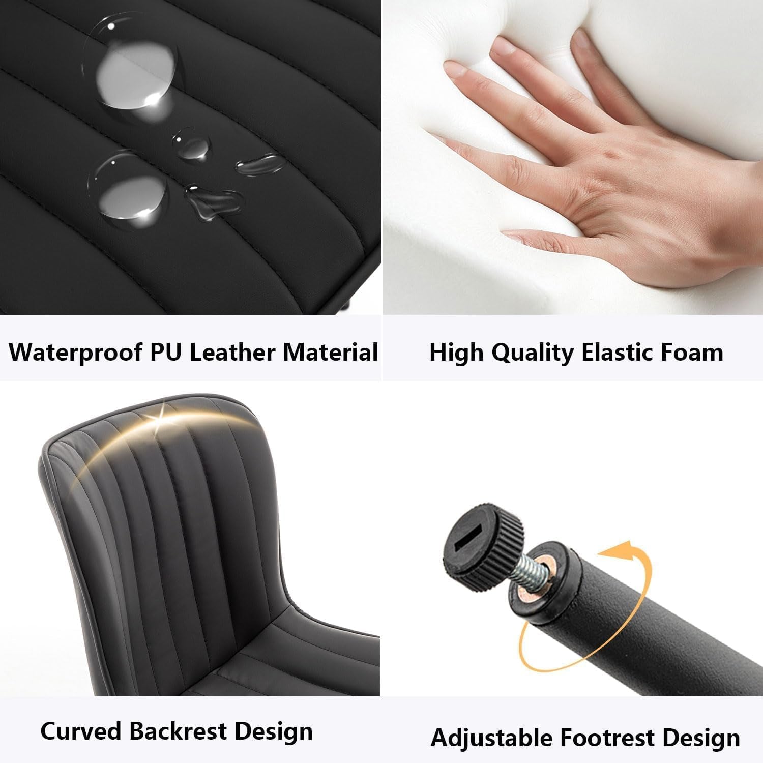 Black Leather Upholstered Dining Chairs Metal Legs