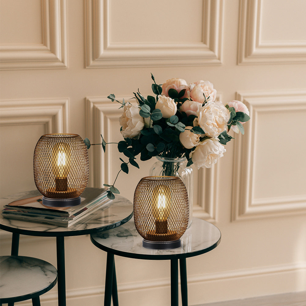 Set of 2 Tall Battery Powered Outdoor Table Lamp 6.7"-2