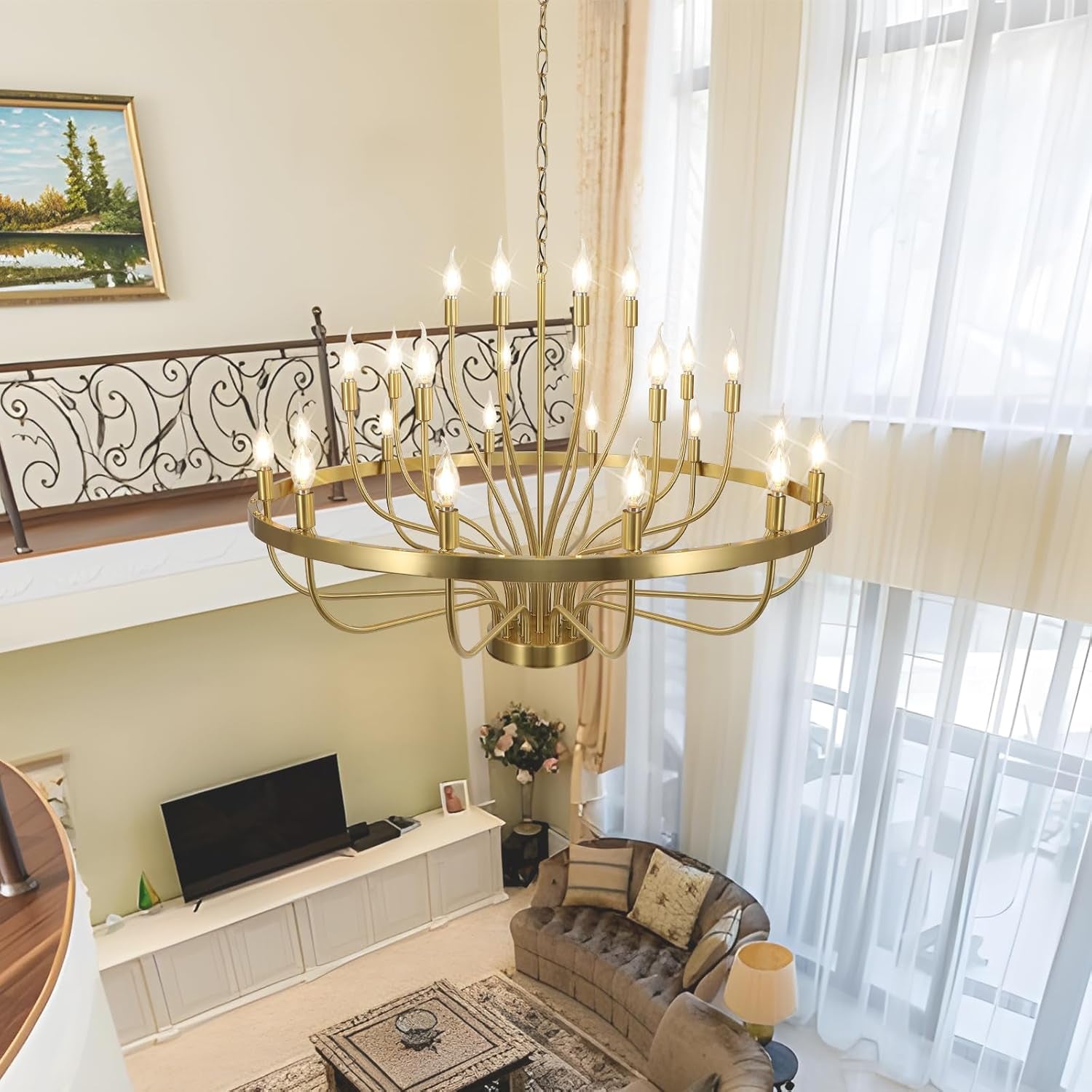 Gold 24 Light Chandelier Large Three Tier Magnificence-1