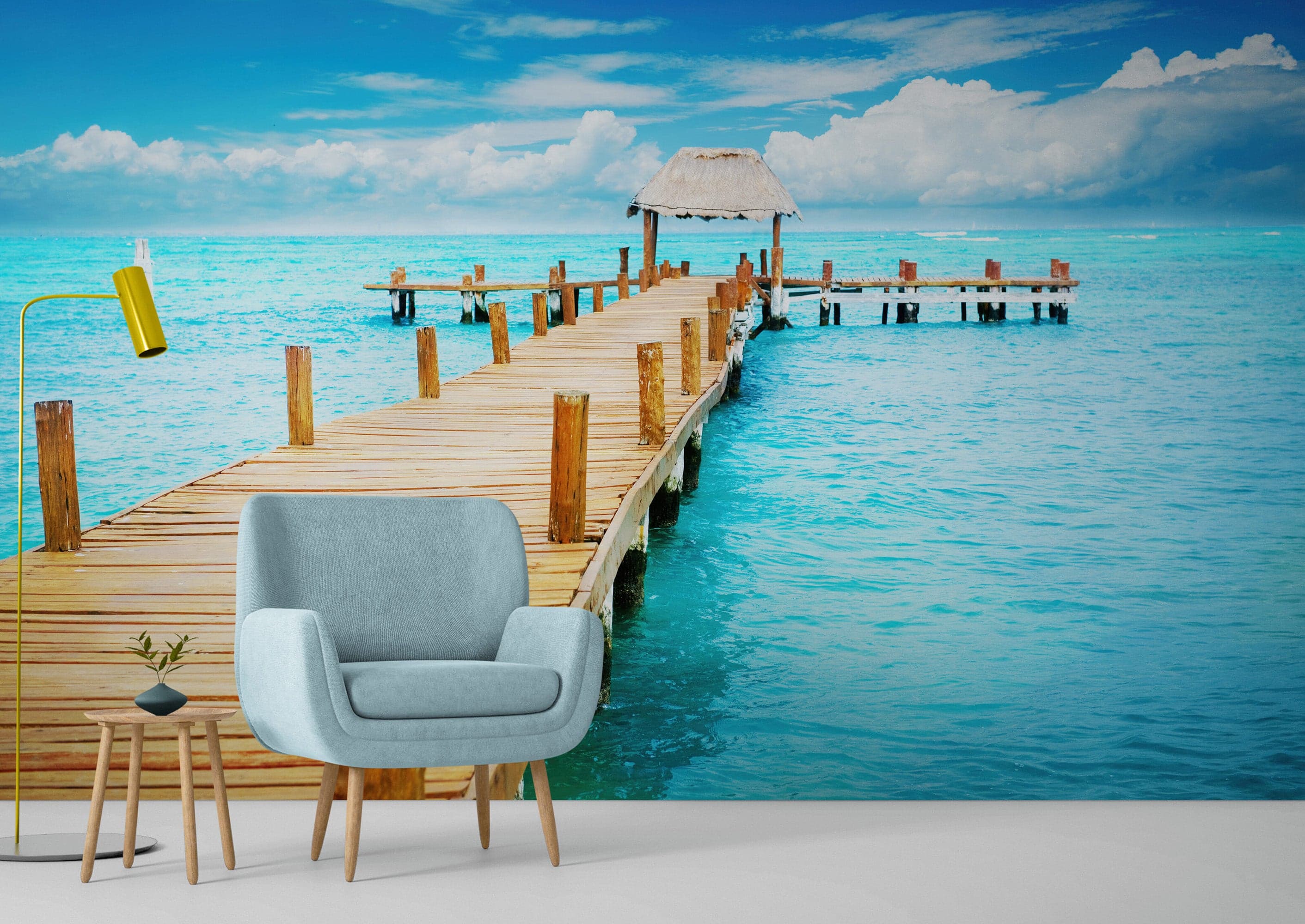 Turquoise Ocean Water Wallpaper Mural. #6150