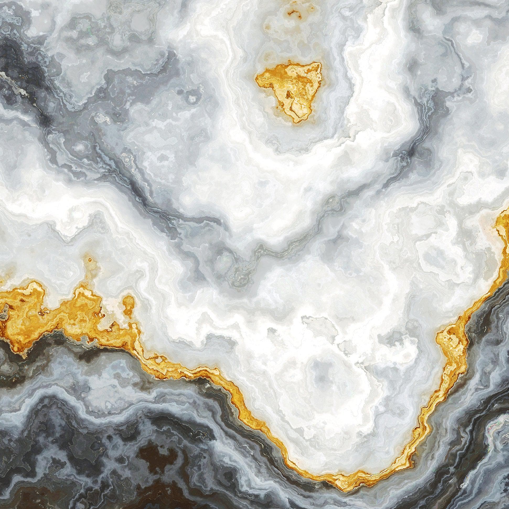 Gray and Gold Marble Stone Quartz Mural Wall Sticker #6190