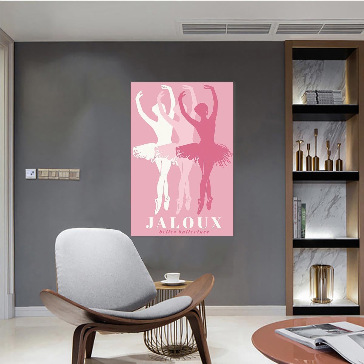 Trendy Pink Ballet Art Print Poster Canvas Wall Art 12x18in Unframed