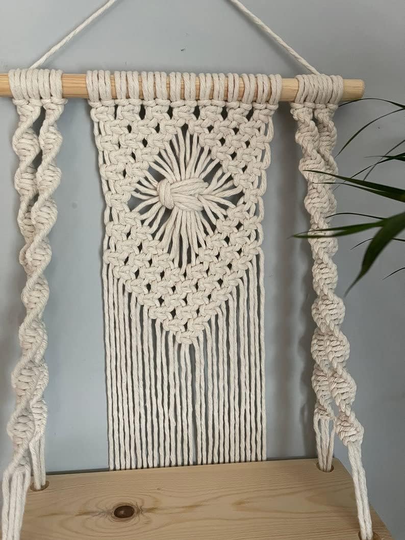 Bohemian Macrame Wall Shelf - Handmade Hanging Shelf for Plants & Decor-4