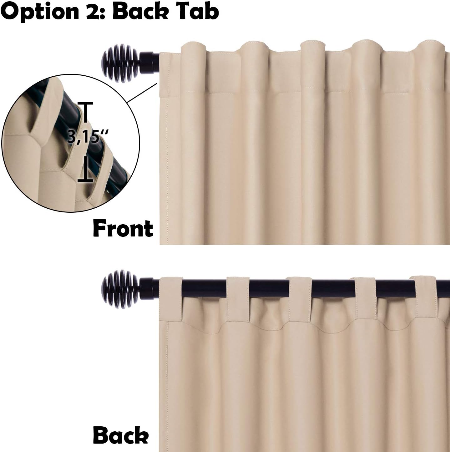 Custom Curtains: 1 Panel Wide Width Blackout Curtain, Room Divider Curtains-3