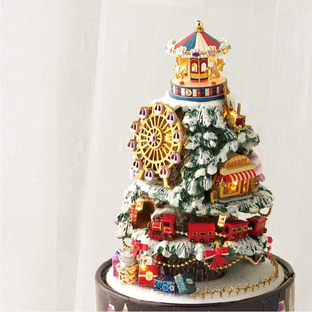 Miniature Wizardi Roombox Kit - Christmas Rotating Dollhouse Kit-1