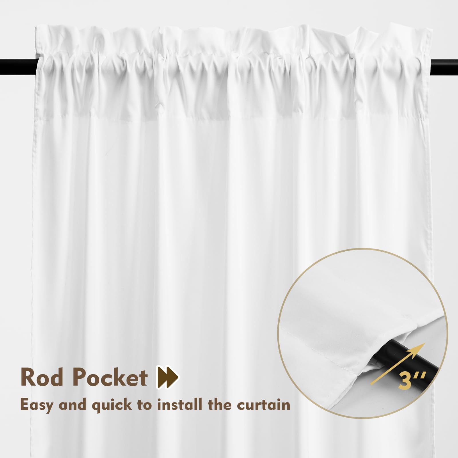 ZWARMY Kitchen Tier Curtains 84x40in White Semi Light Filtering 2Pcs