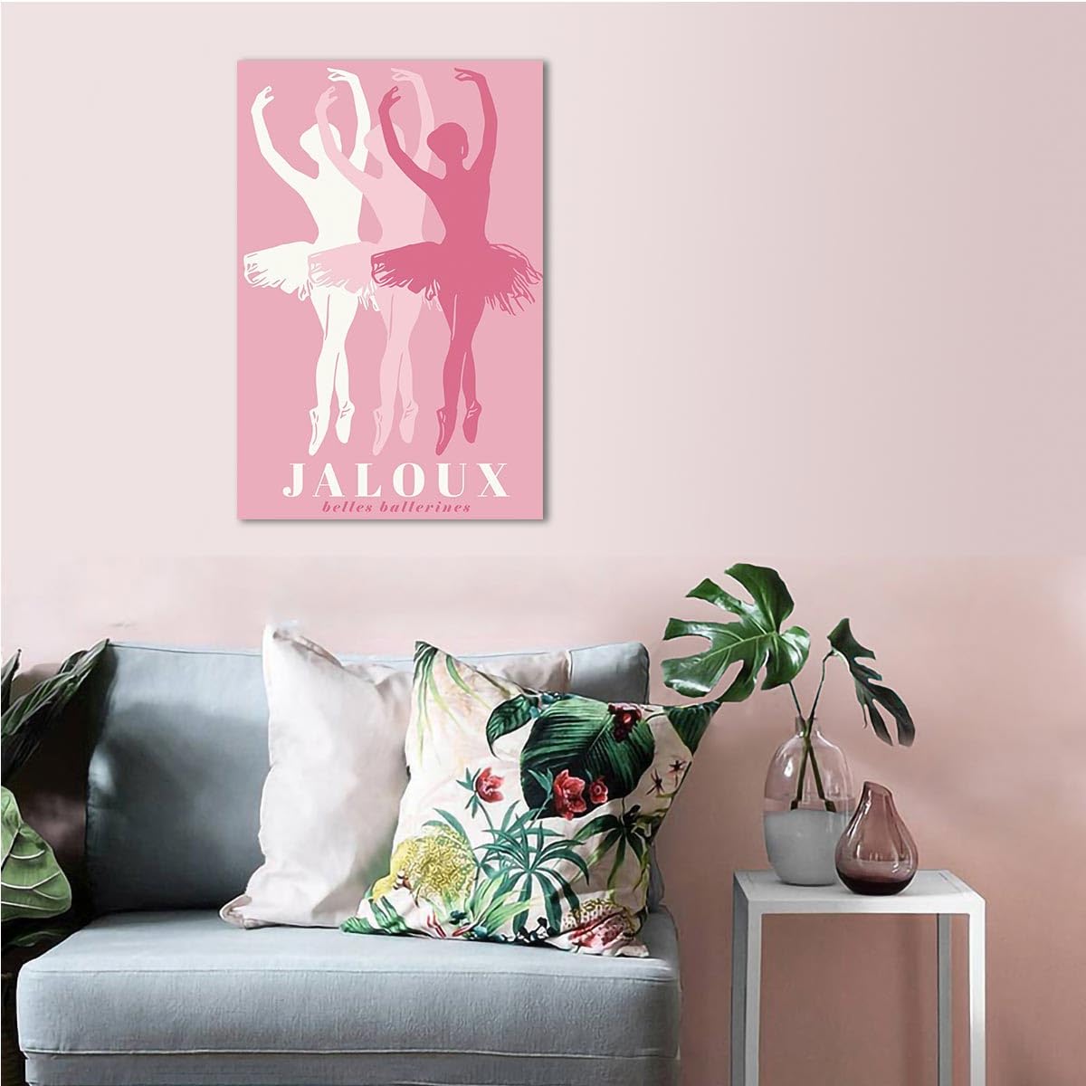 Trendy Pink Ballet Art Print Poster Canvas Wall Art 12x18in Unframed