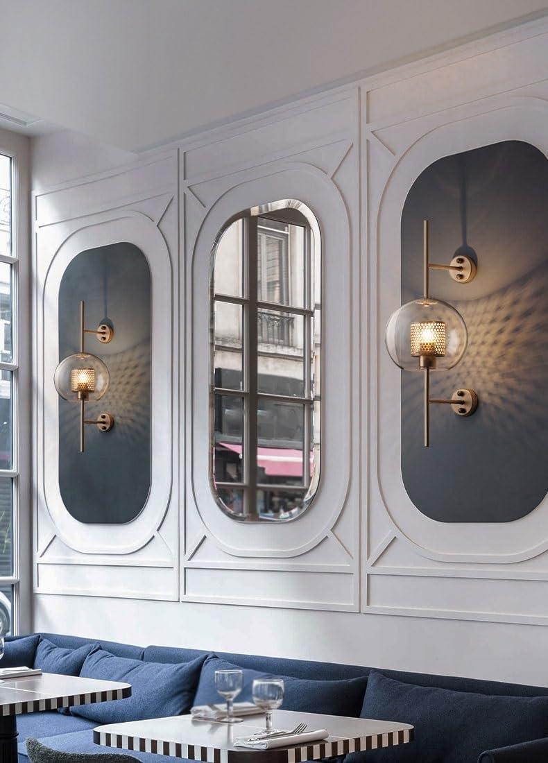 Retro Industrial Luxuries Glass Ball Wall Lamp Sconce with Bronze - PRHOMZ