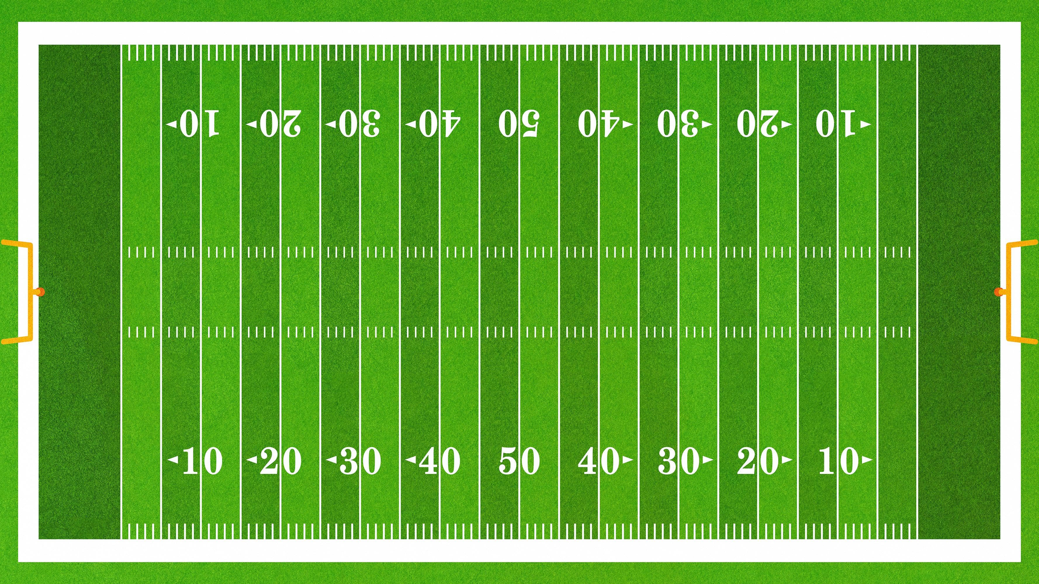 Football Field Wall Mural. 100 yard field with end zone large wall mural. #6276