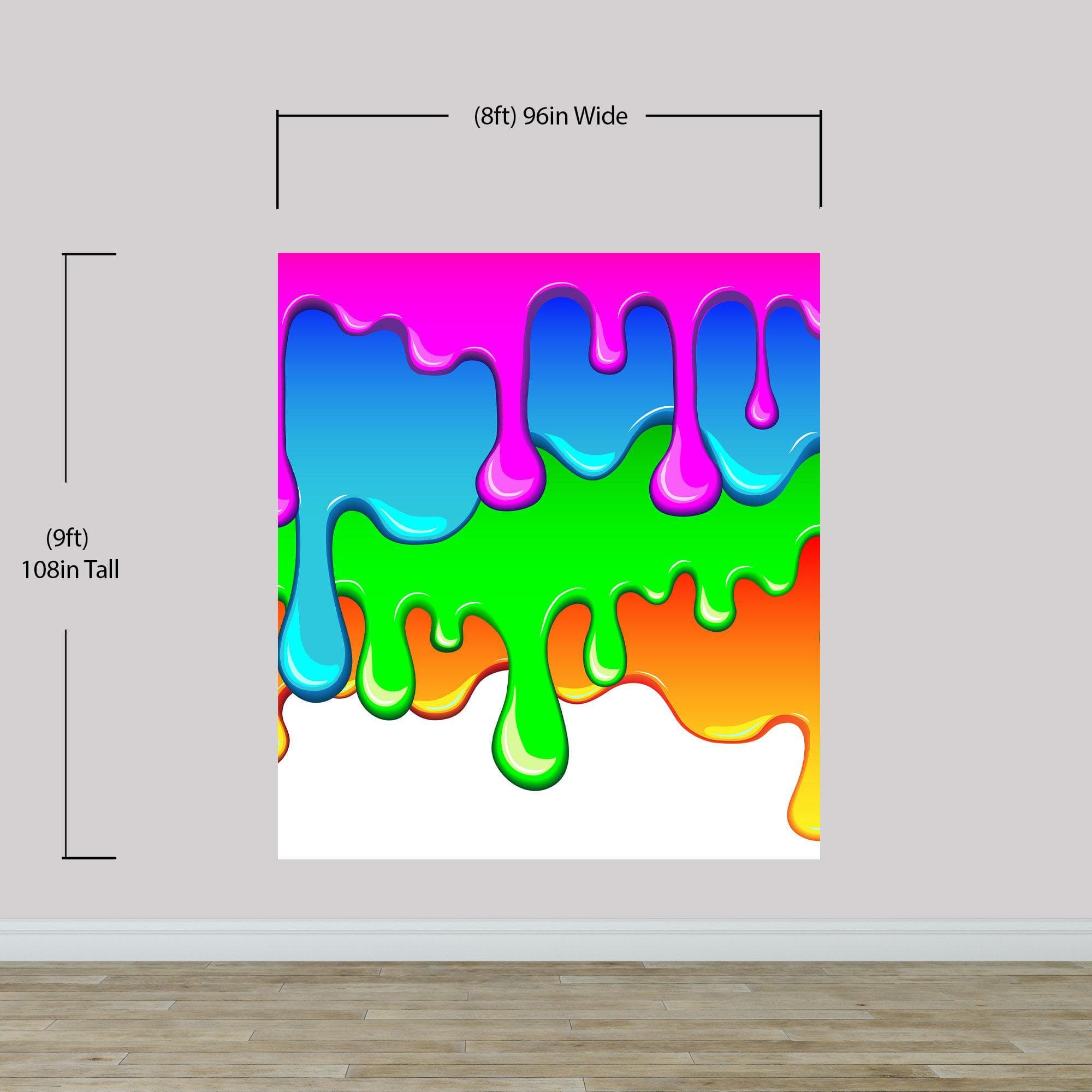 Bright Color Dripping Ink Splatter Wall Mural. #6285