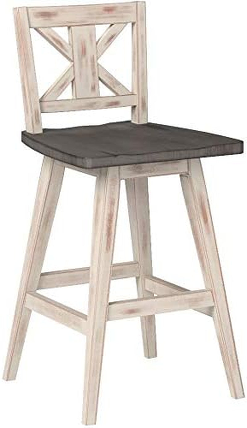 Amsonia Counter Height Swivel Barstool Set 2 White