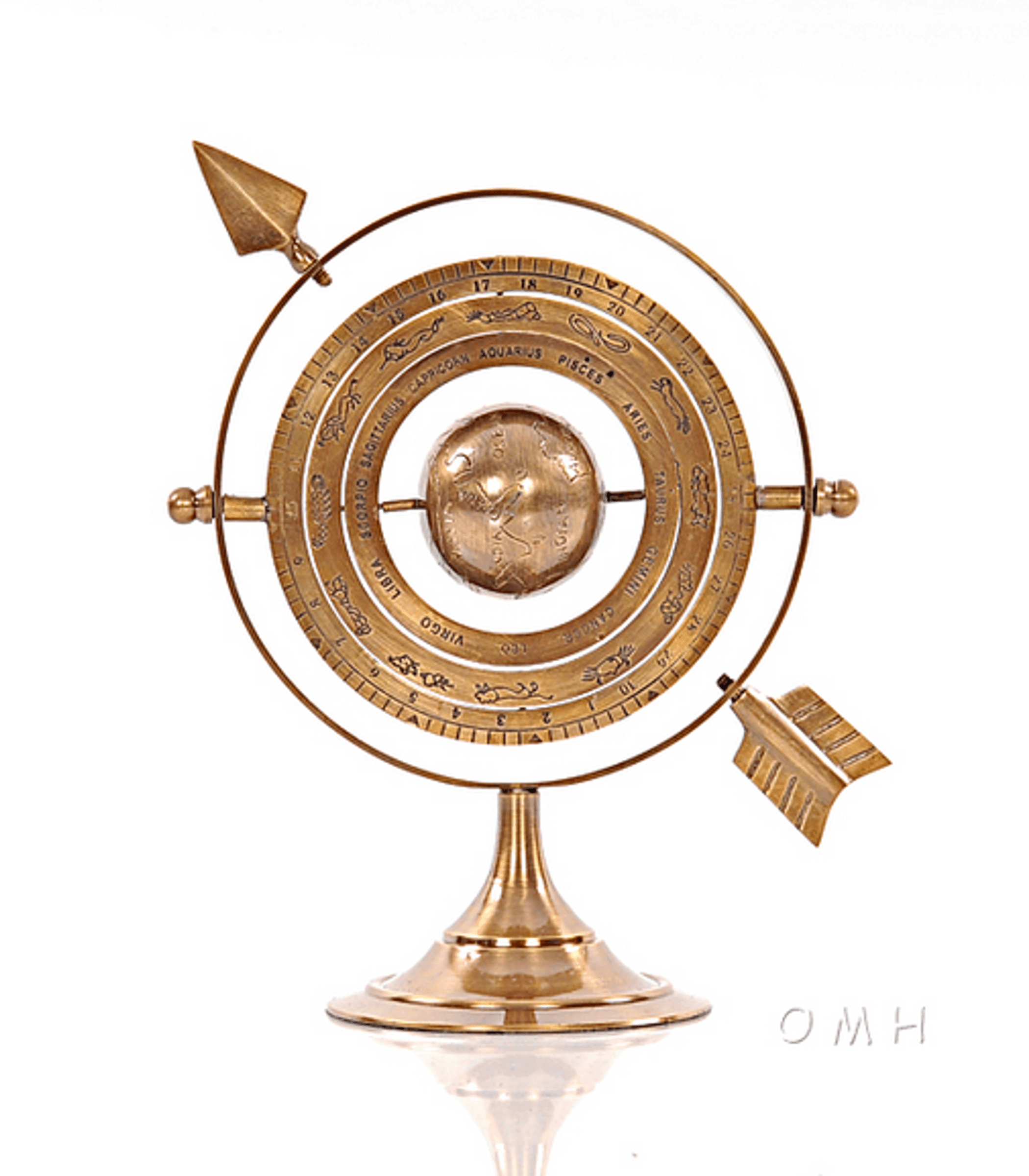 Brass Armillary Globe With Zodiac Symbols - PRHOMZ
