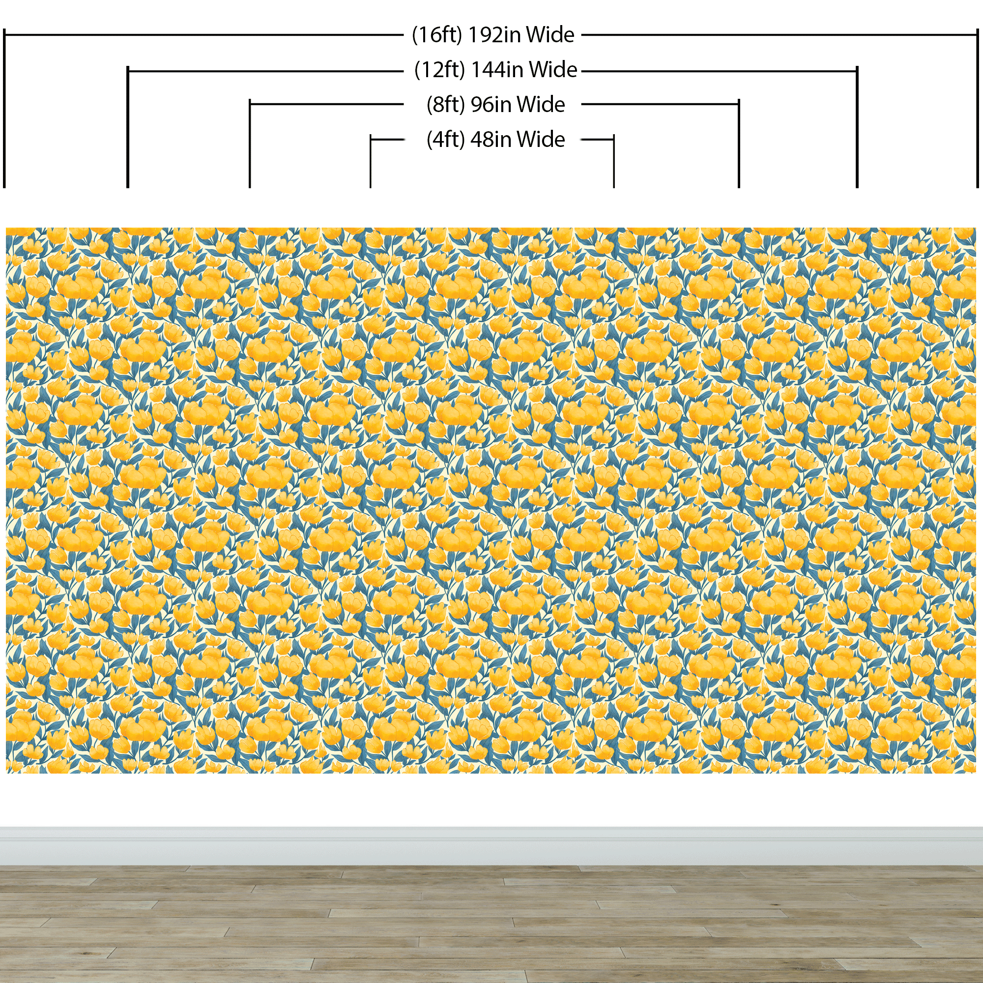Yellow Floral Flower Background Pattern Wall Mural. #6456