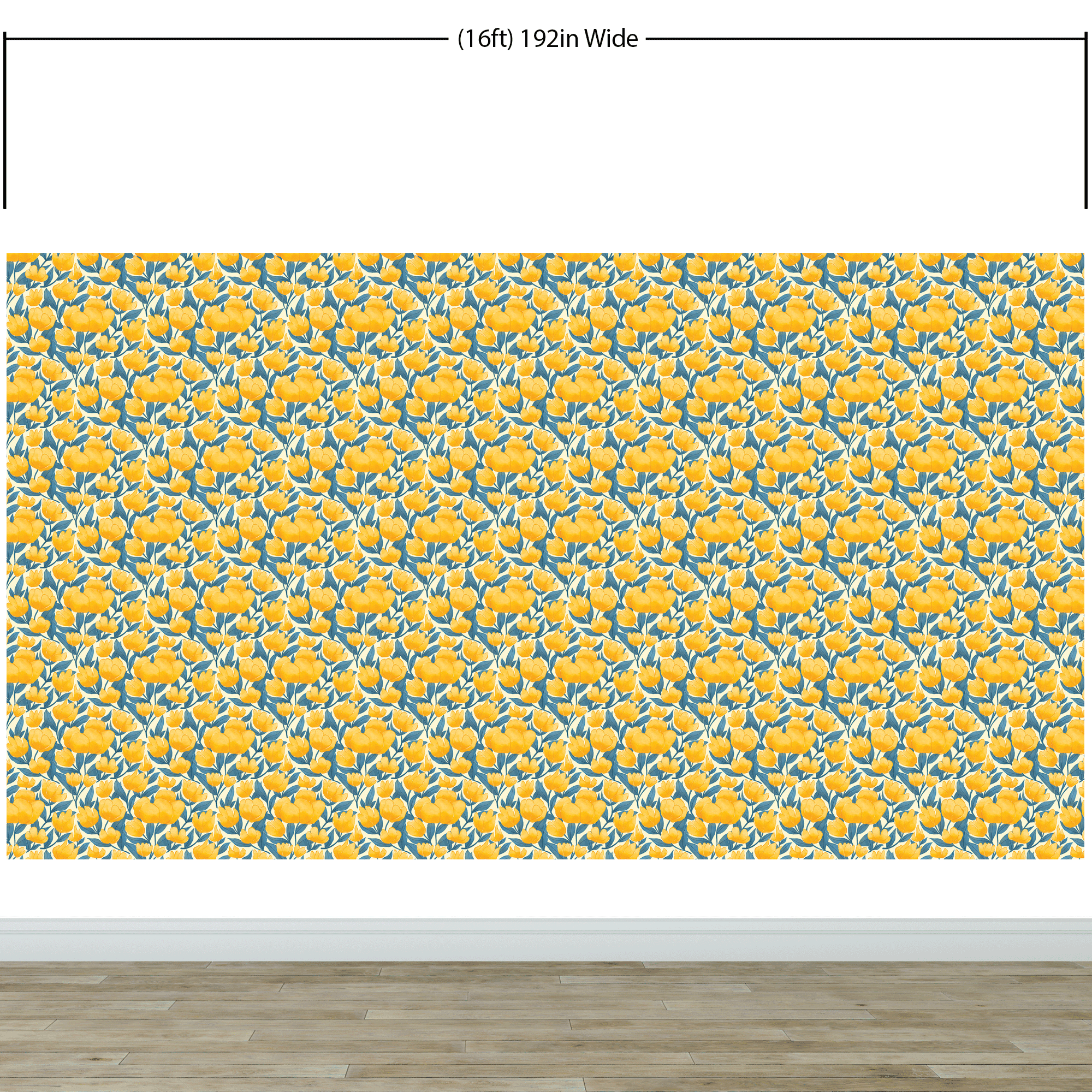 Yellow Floral Flower Background Pattern Wall Mural. #6456