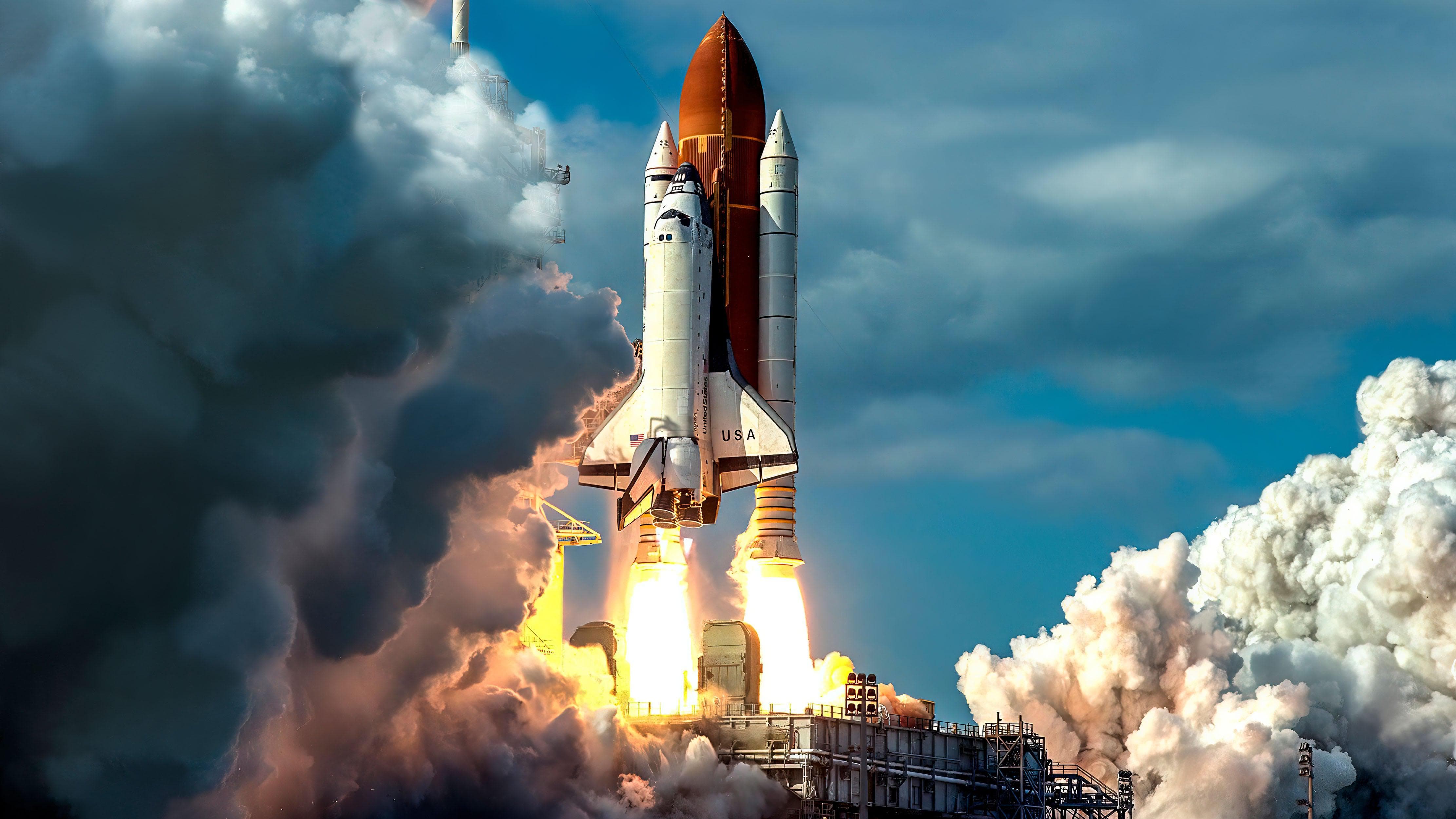 Space Shuttle Wall Mural Wallpaper. NASA Theme Wall Decor. #6470