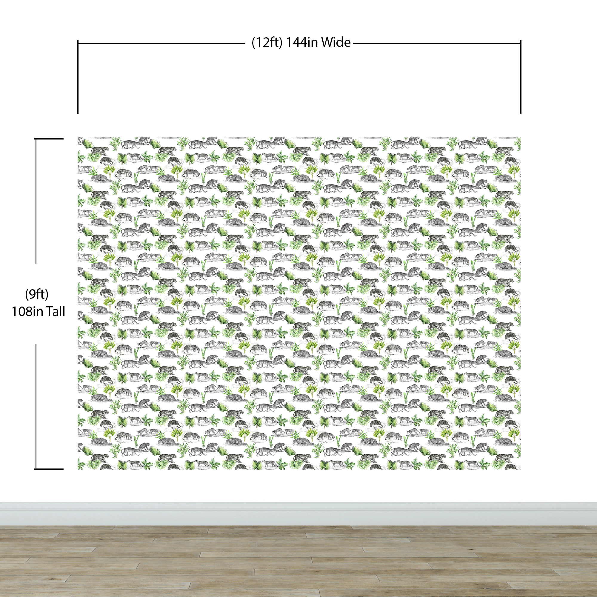Tiger and Leopard Wallpaper Pattern. Safari Animal Print Wall Mural. #6478