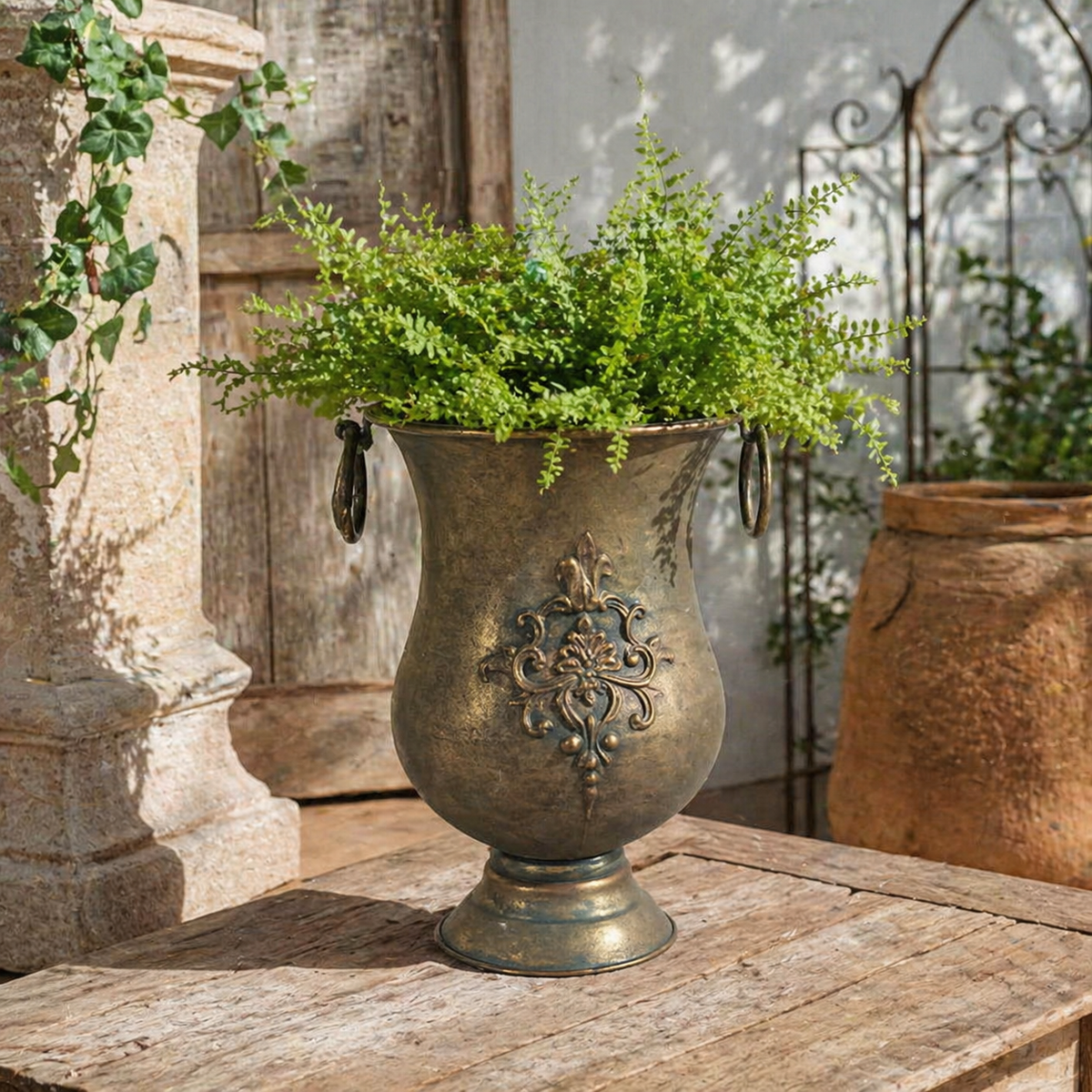 Decorative Iron Urn Planter