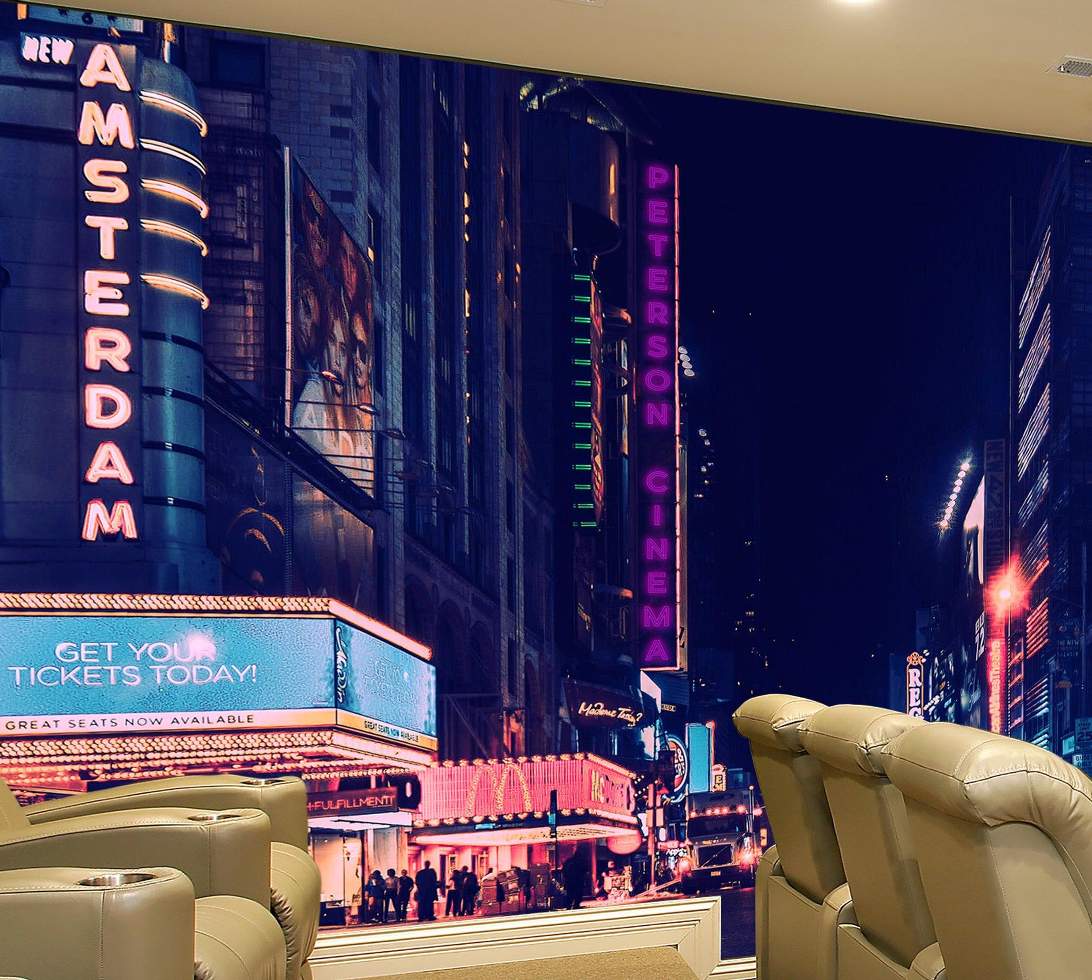 Personalized Neon Name on City Billboard Wall Mural. #6595