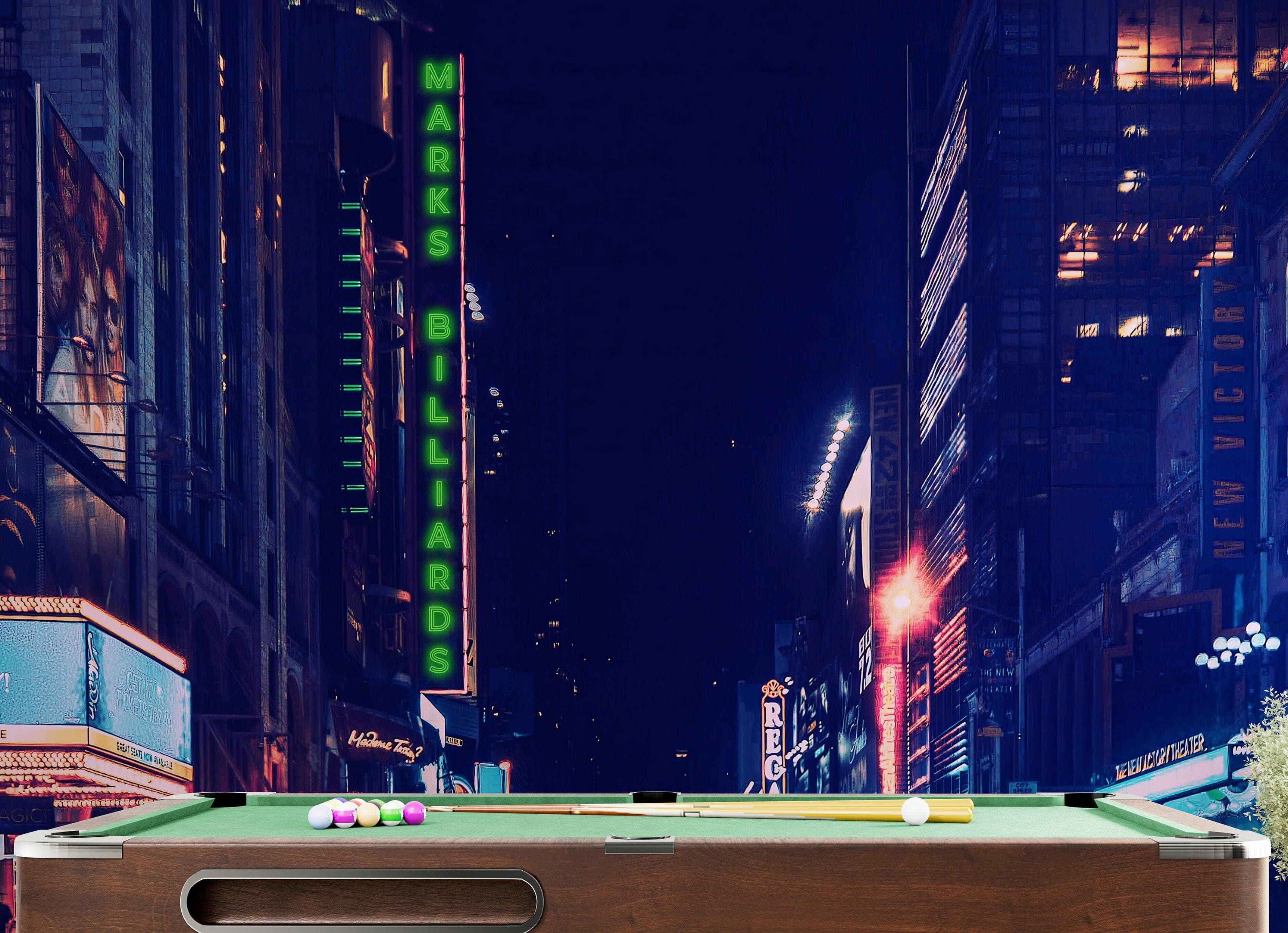 Personalized Neon Name on City Billboard Wall Mural. #6595