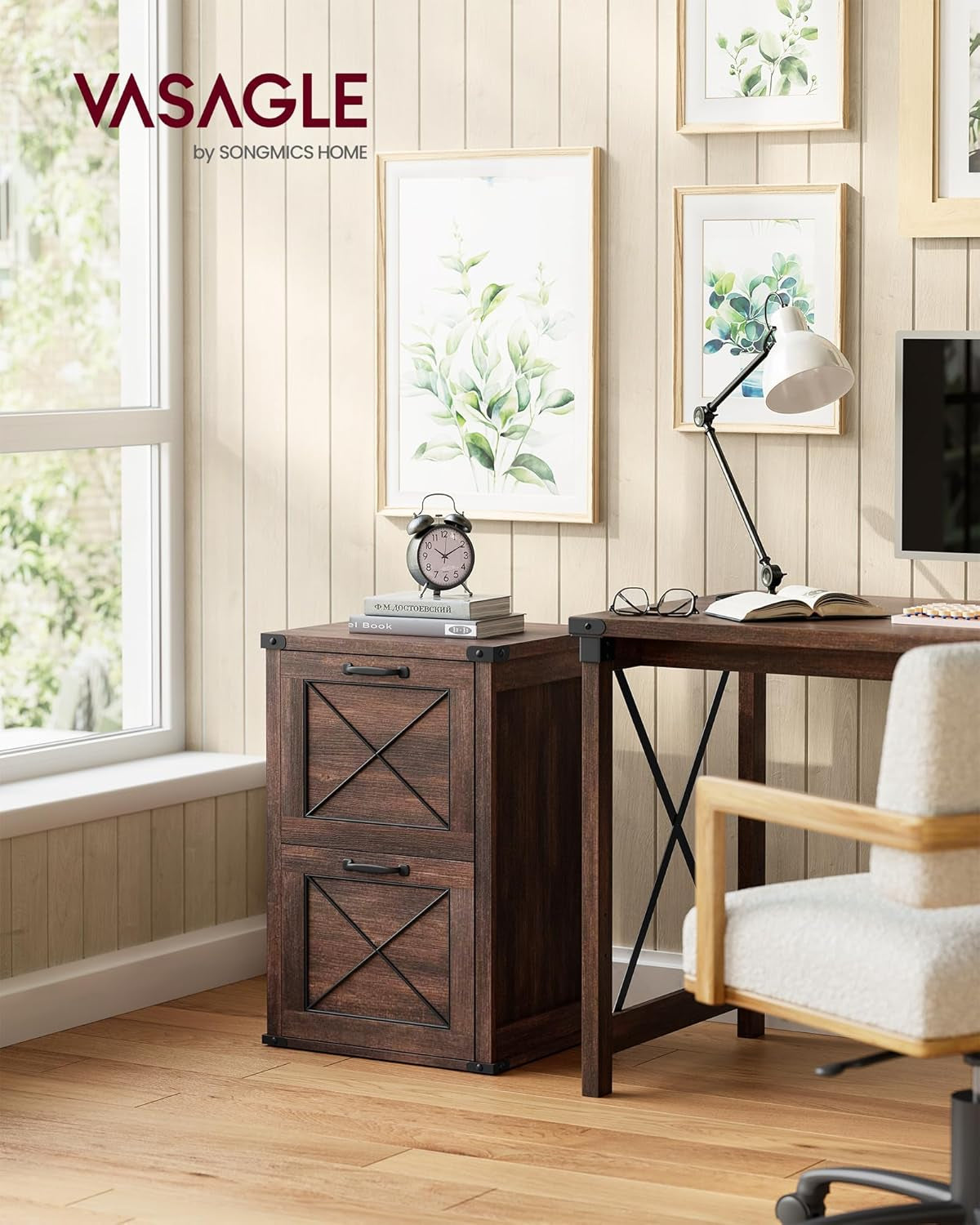 Maroon Brown File Cabinet With 2 Drawers For A4 And Letter Size