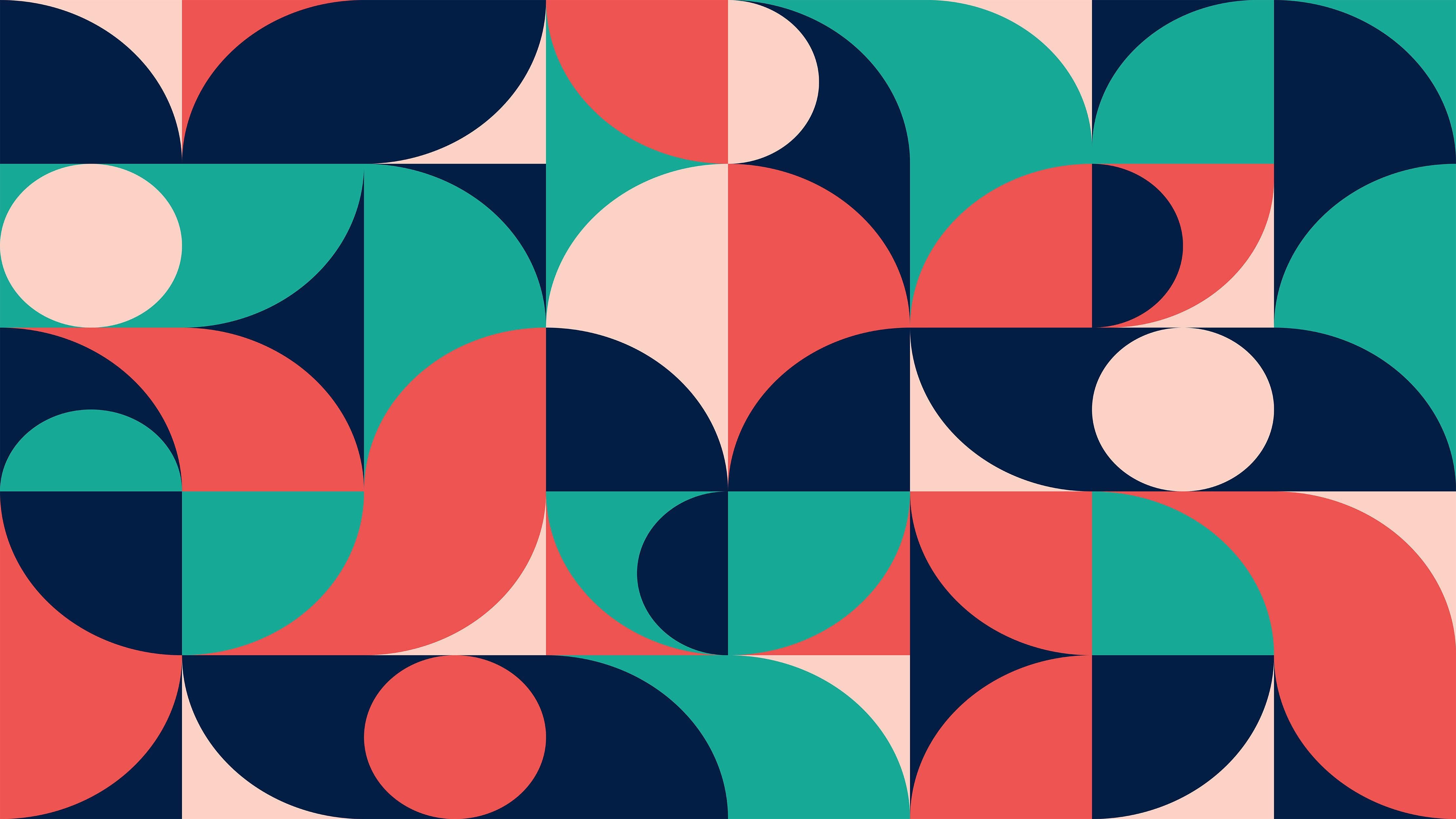 Geometric Shapes Contemporary Wall Mural. #6618