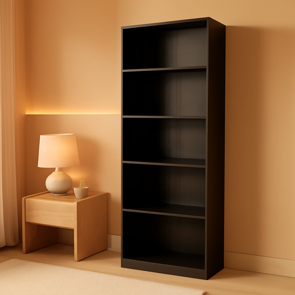 JAYA Simply Home 5-Tier Bookcase Espresso Storage Shelf