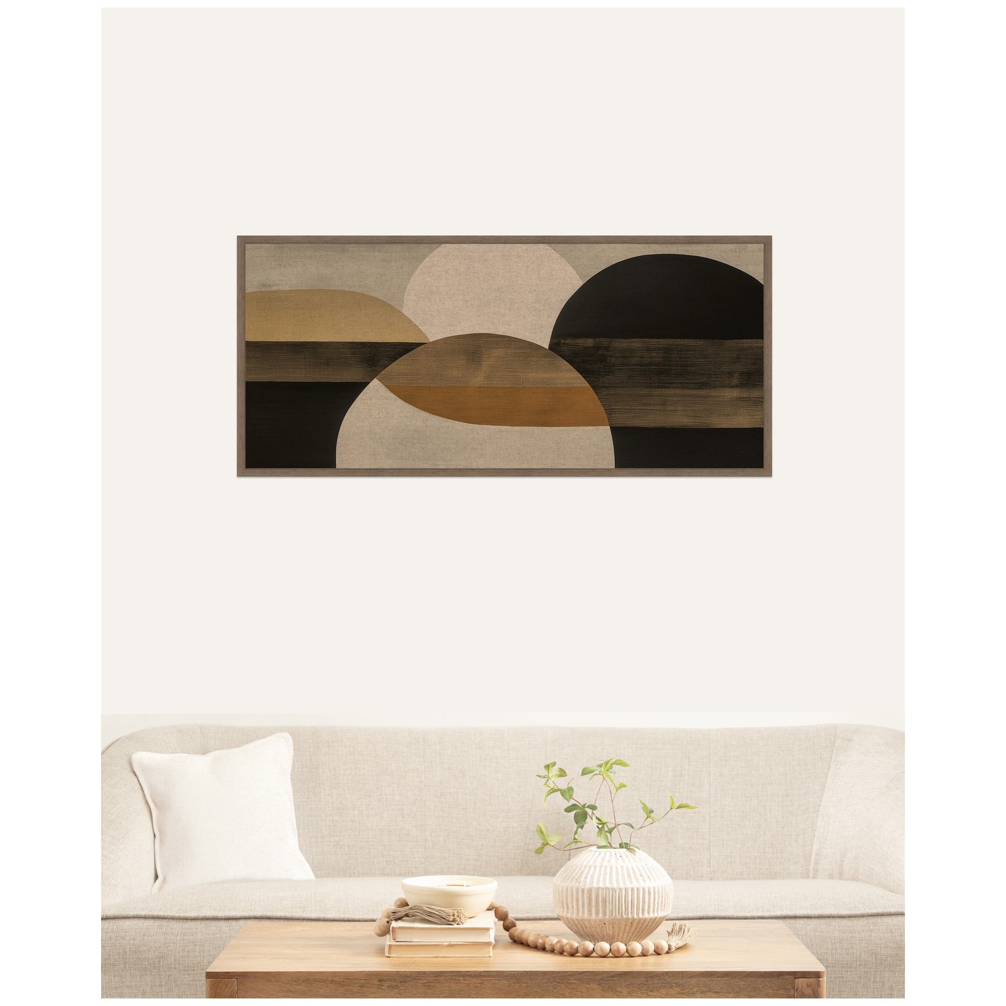 Neutral Rich Tonal Abstact II by The Creative Bunch Studio Framed Canvas Wall Art Print