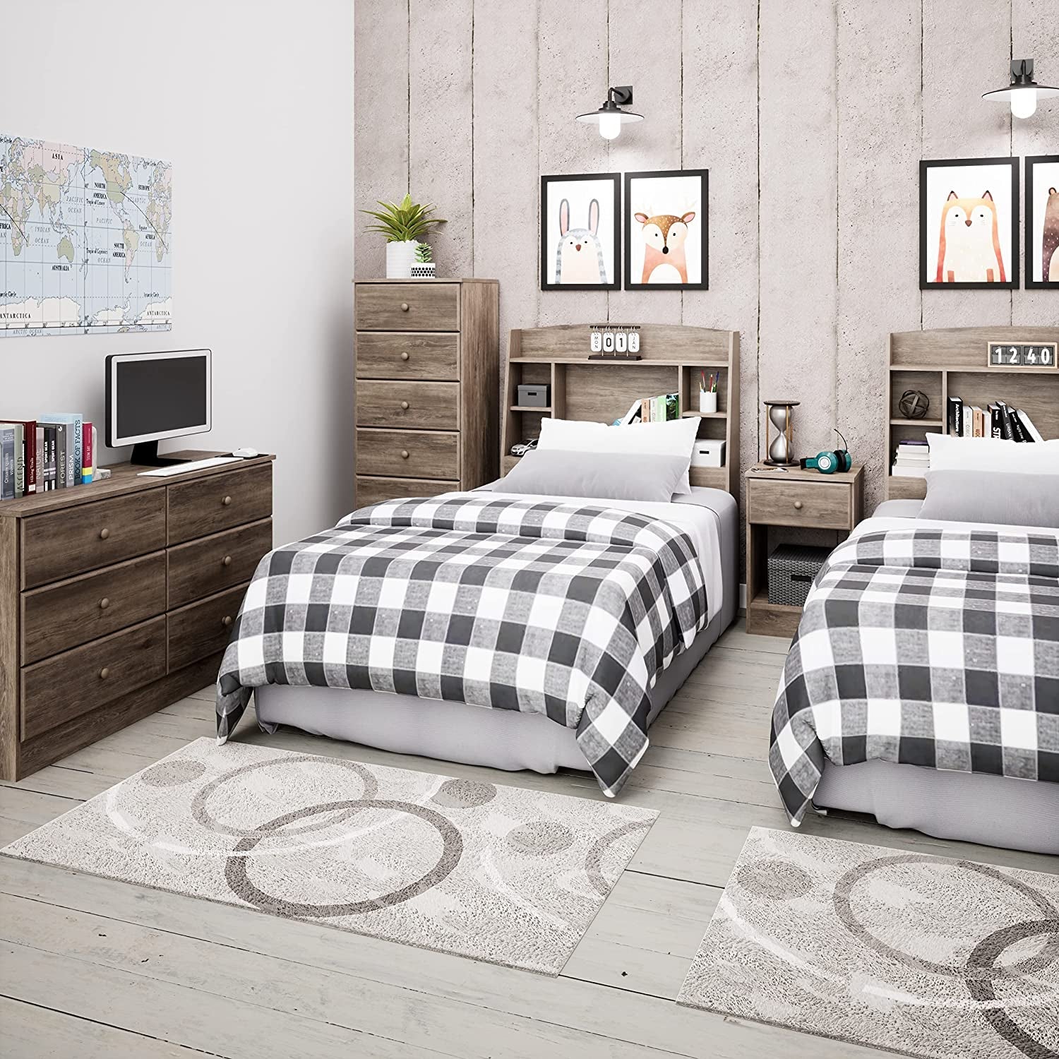 Drifted Gray Astrid Six Drawer Tall Chest Bedroom Dresser