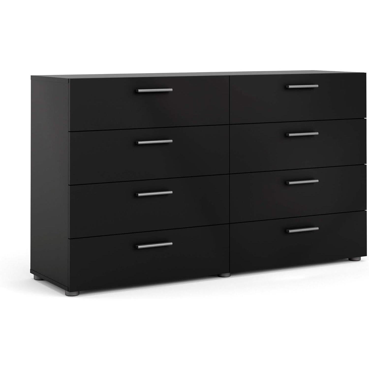 Black 8 Drawer Dresser For Bedroom With Compact Storage
