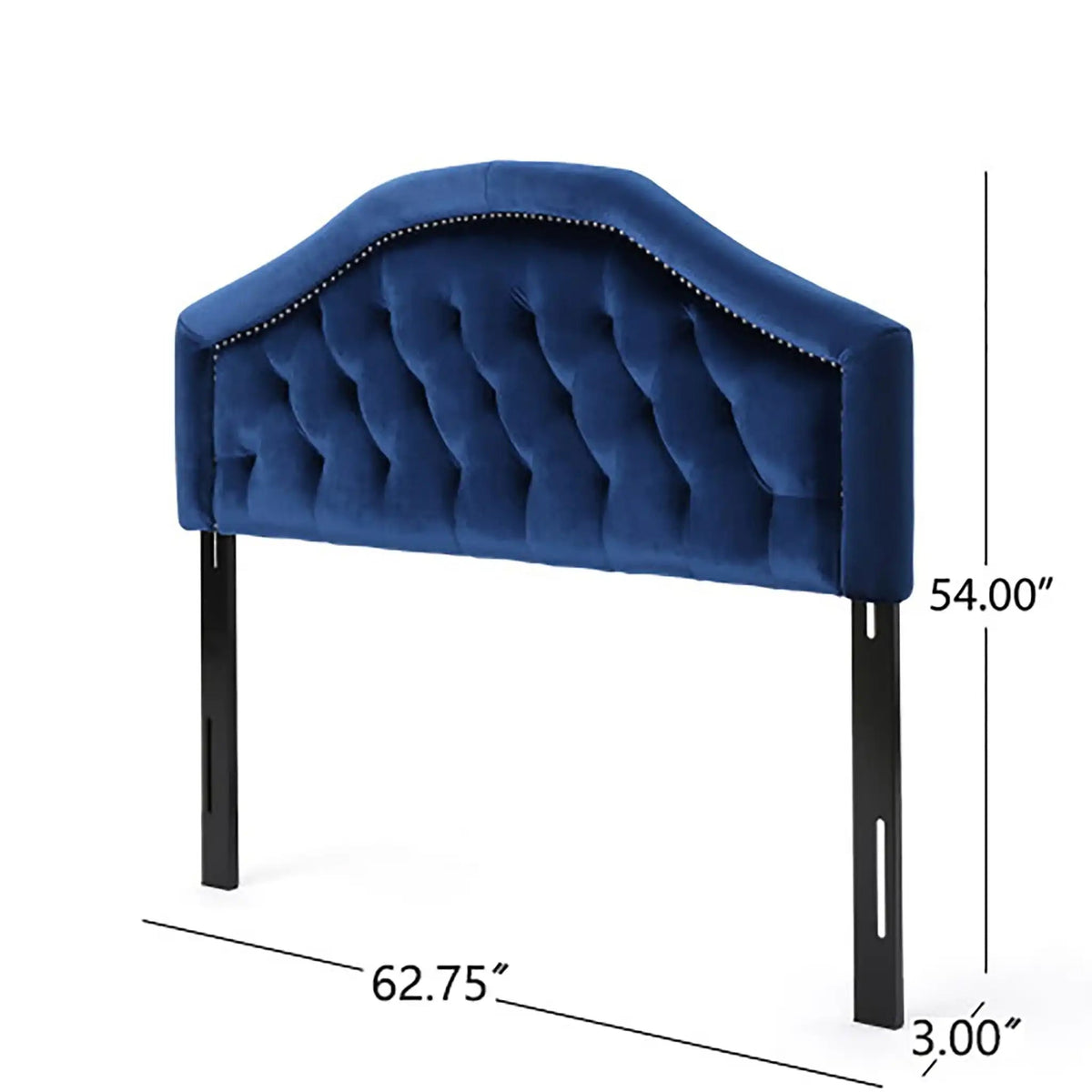 Kaarina Contemporary Tufted Fabric Headboard with Nailhead Trim - Queen