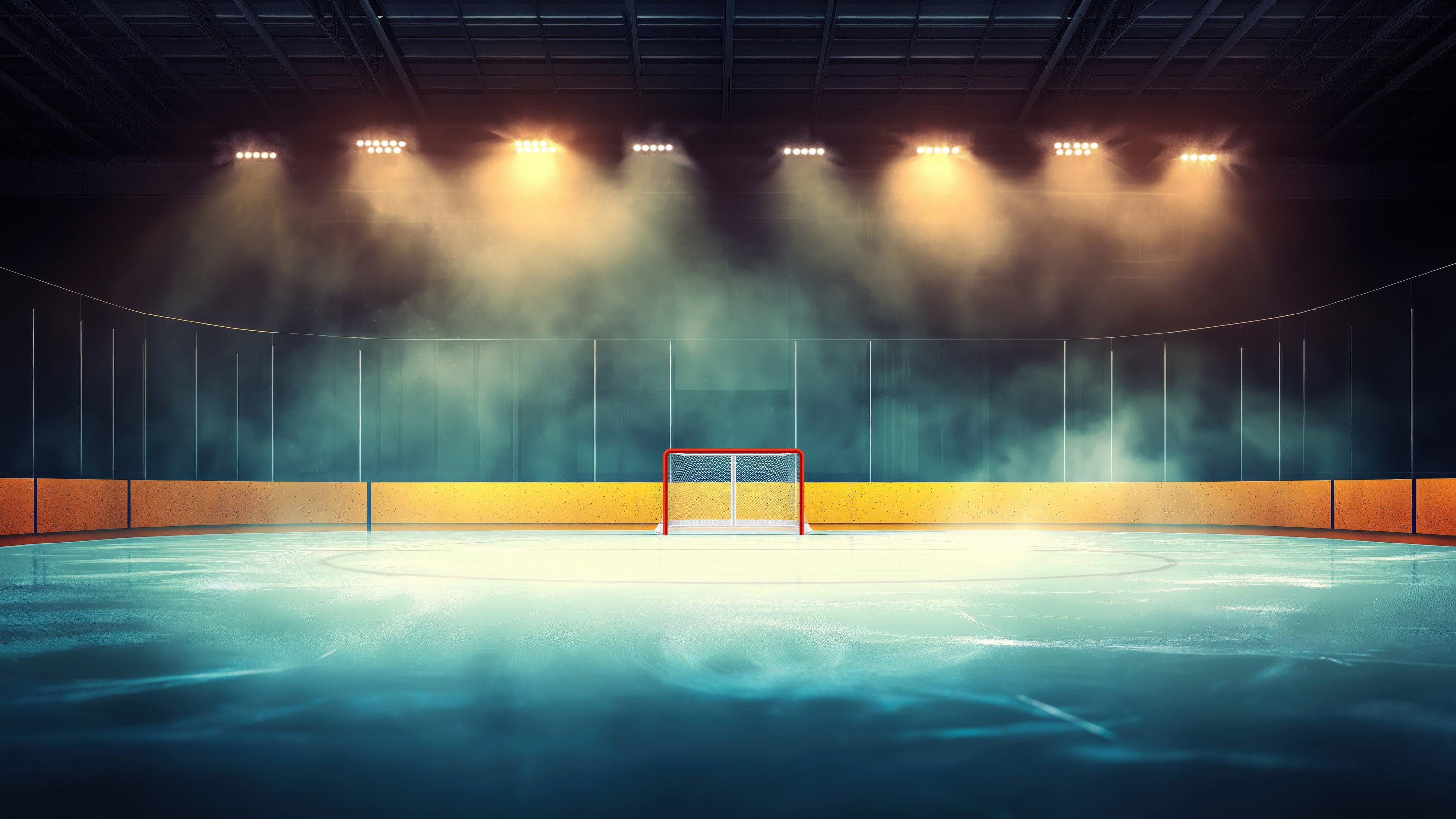 Hockey Rink Wallpaper Mural. Sports Theme Decor. #6958