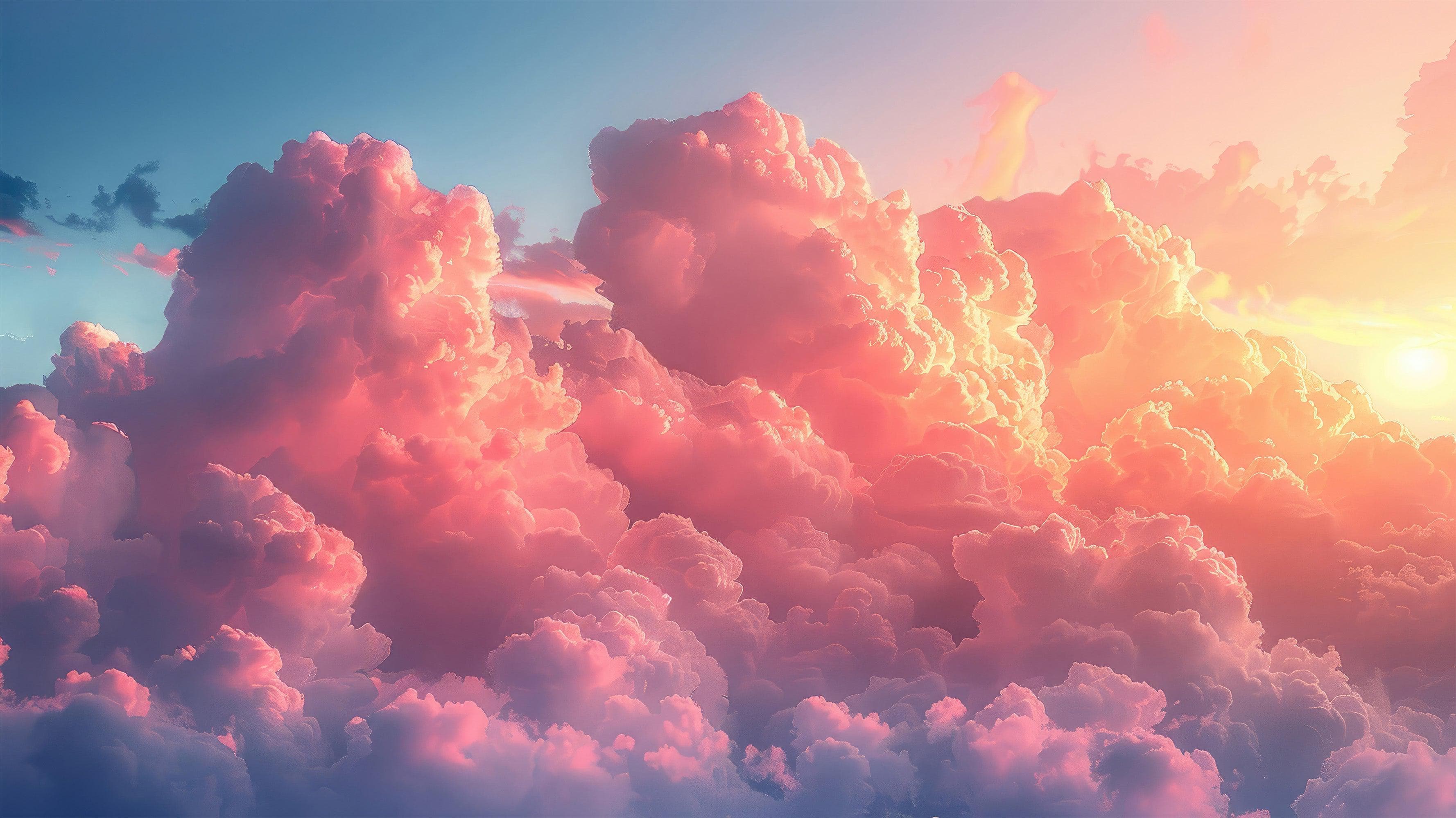 Pink Clouds Wallpaper Mural. #6983