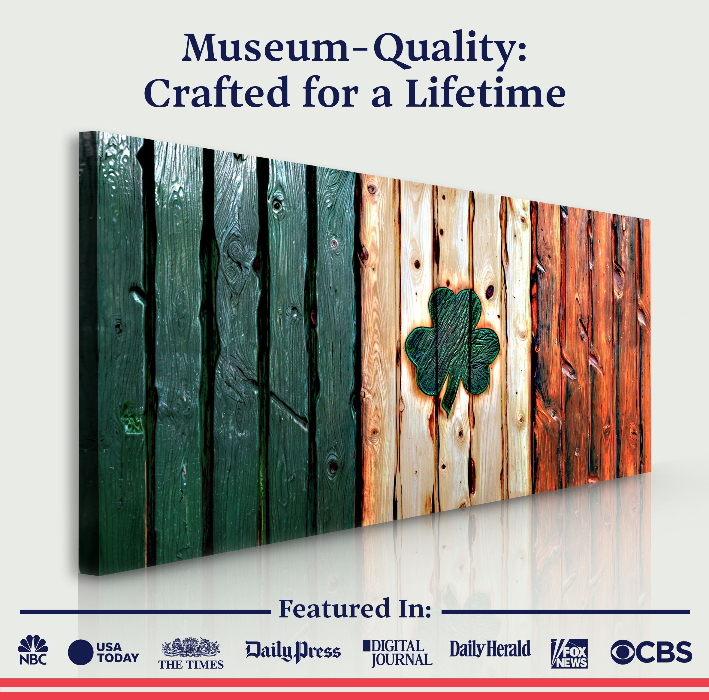 Irish Shamrock Glory Wooden Flag Wall Art