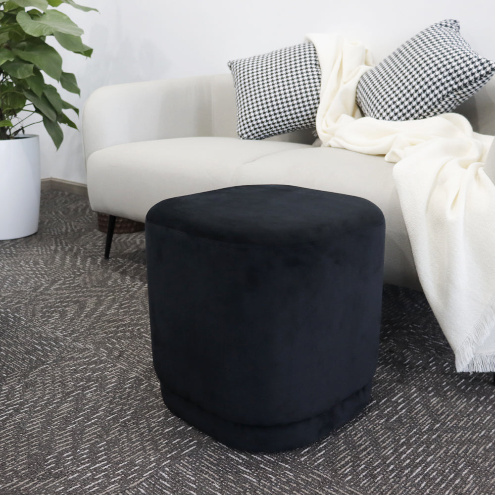 15.5"H Modern Velvet Footstool Ottoman-4