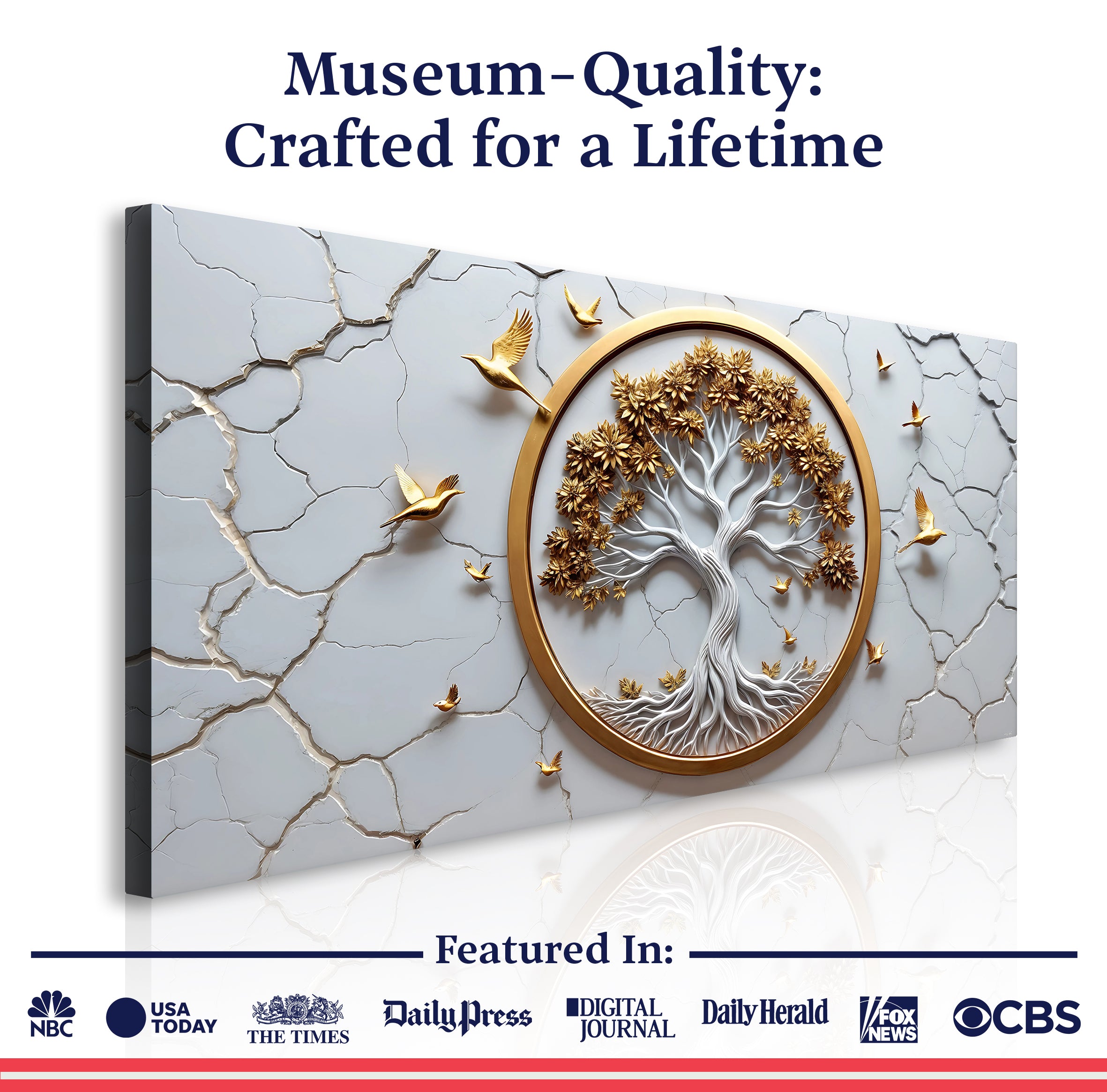 3D Celtic Tree of Life Wall Art - White