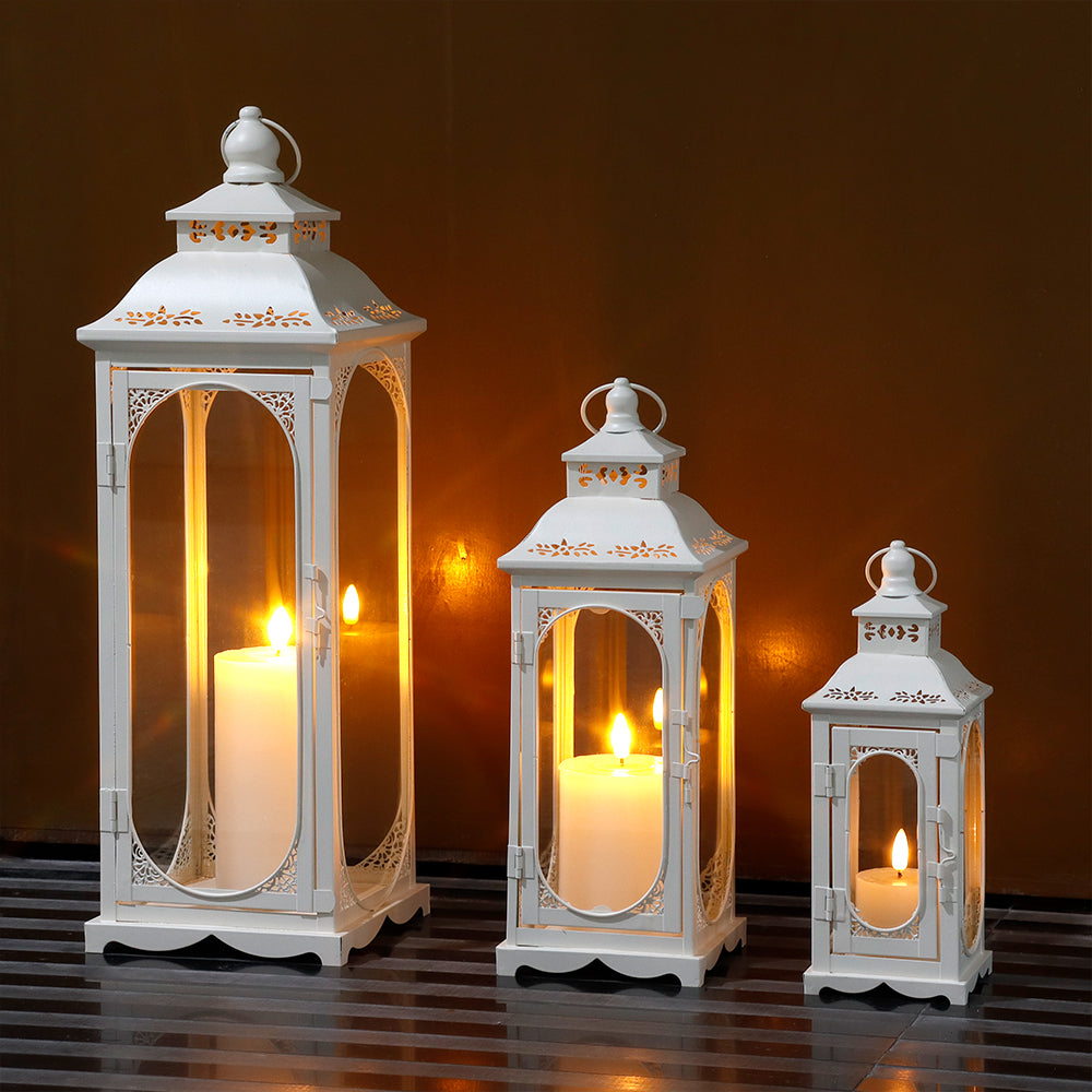 10/14/19.5''High Vintage Candle Lanterns (Set of 3)-1