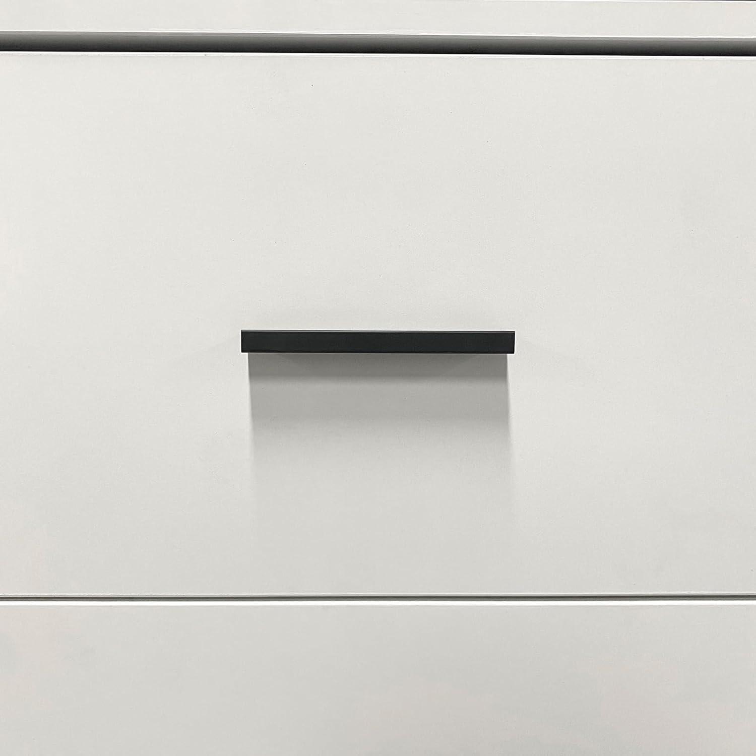 White Wood Armoire Wardrobe – 4-Door Closet with Mirror, 2 Hanging Rods, Drawers & Shelves - PRHOMZ