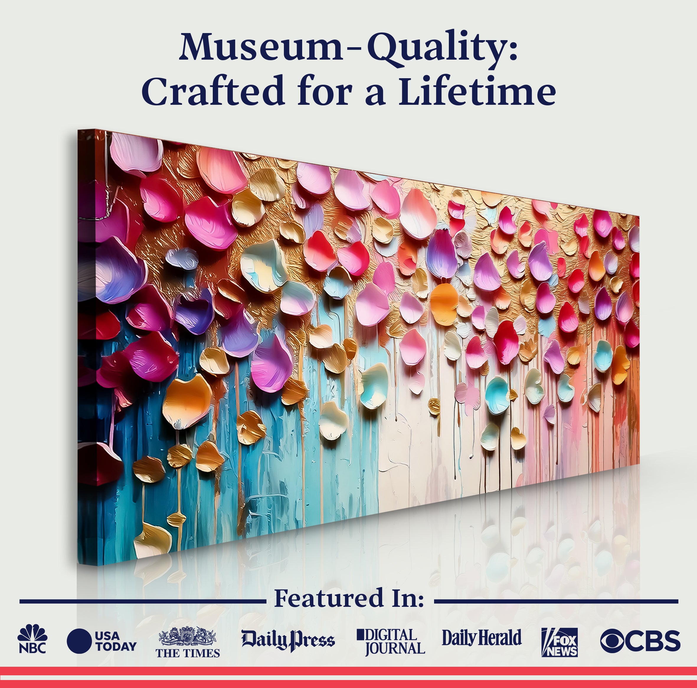 Vibrant Petals Impasto Wall Art