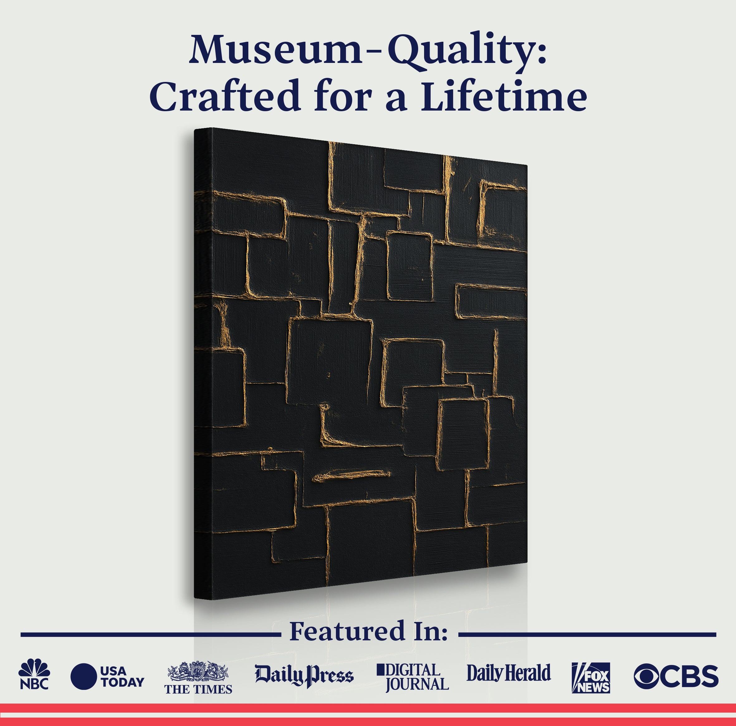 Contemporary Black and Gold Wall Art