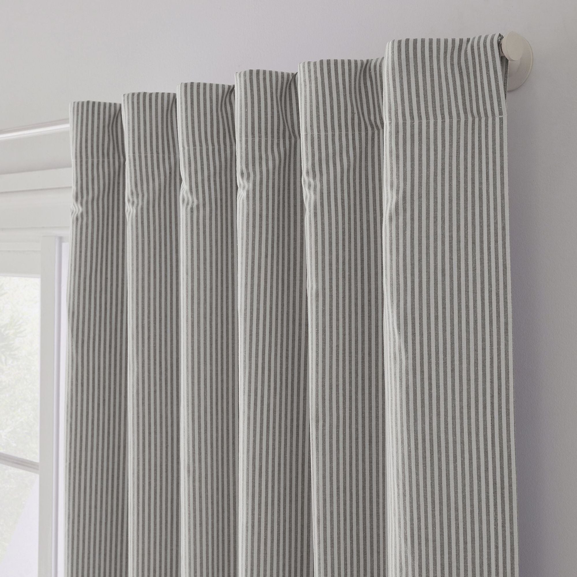 Oxford Stripe Linen Curtains | Standard & Made to Measure | Light Filtering or Blackout Liners-4