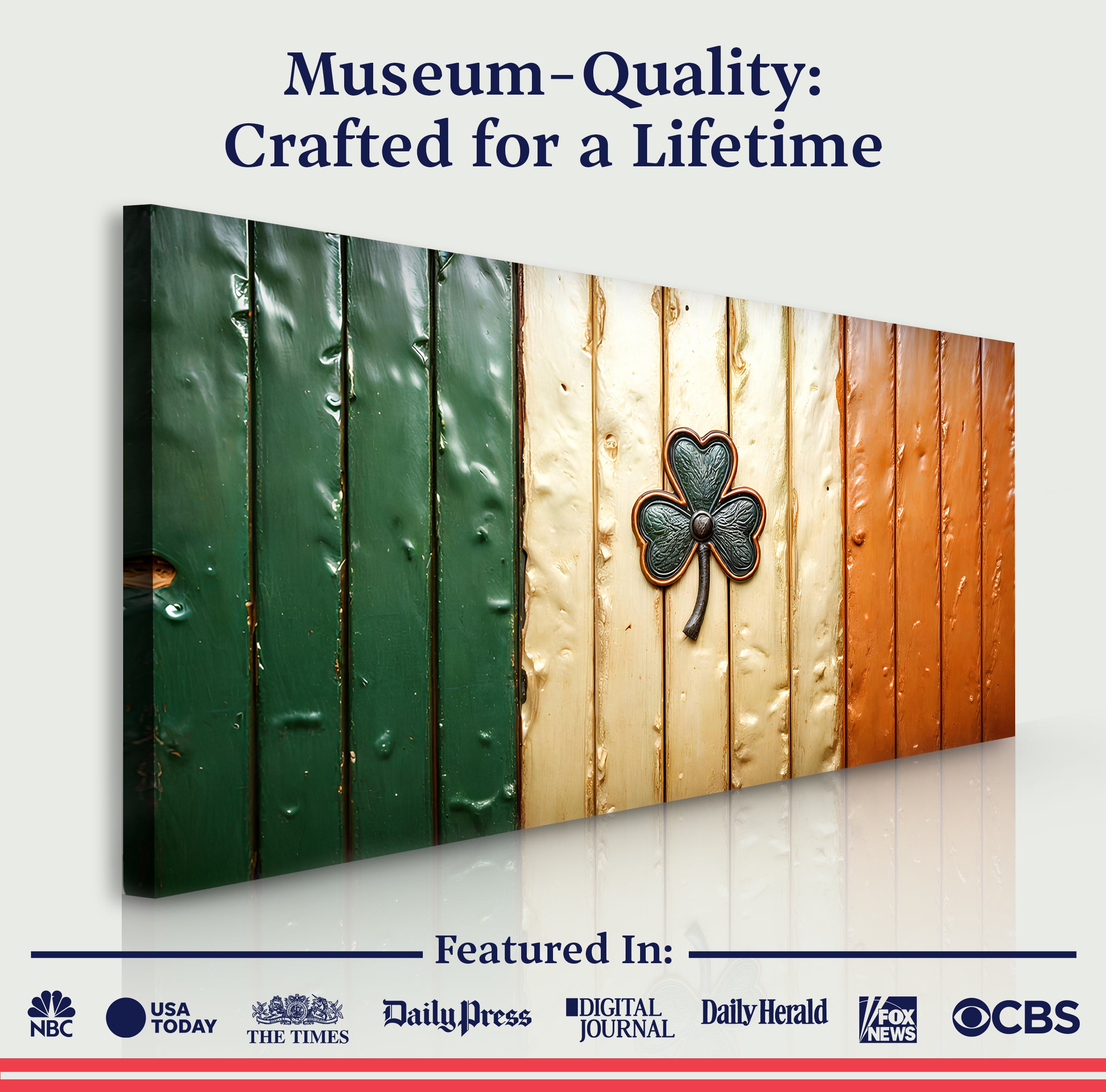 Irish Shamrock Glory Wooden Flag Wall Art II