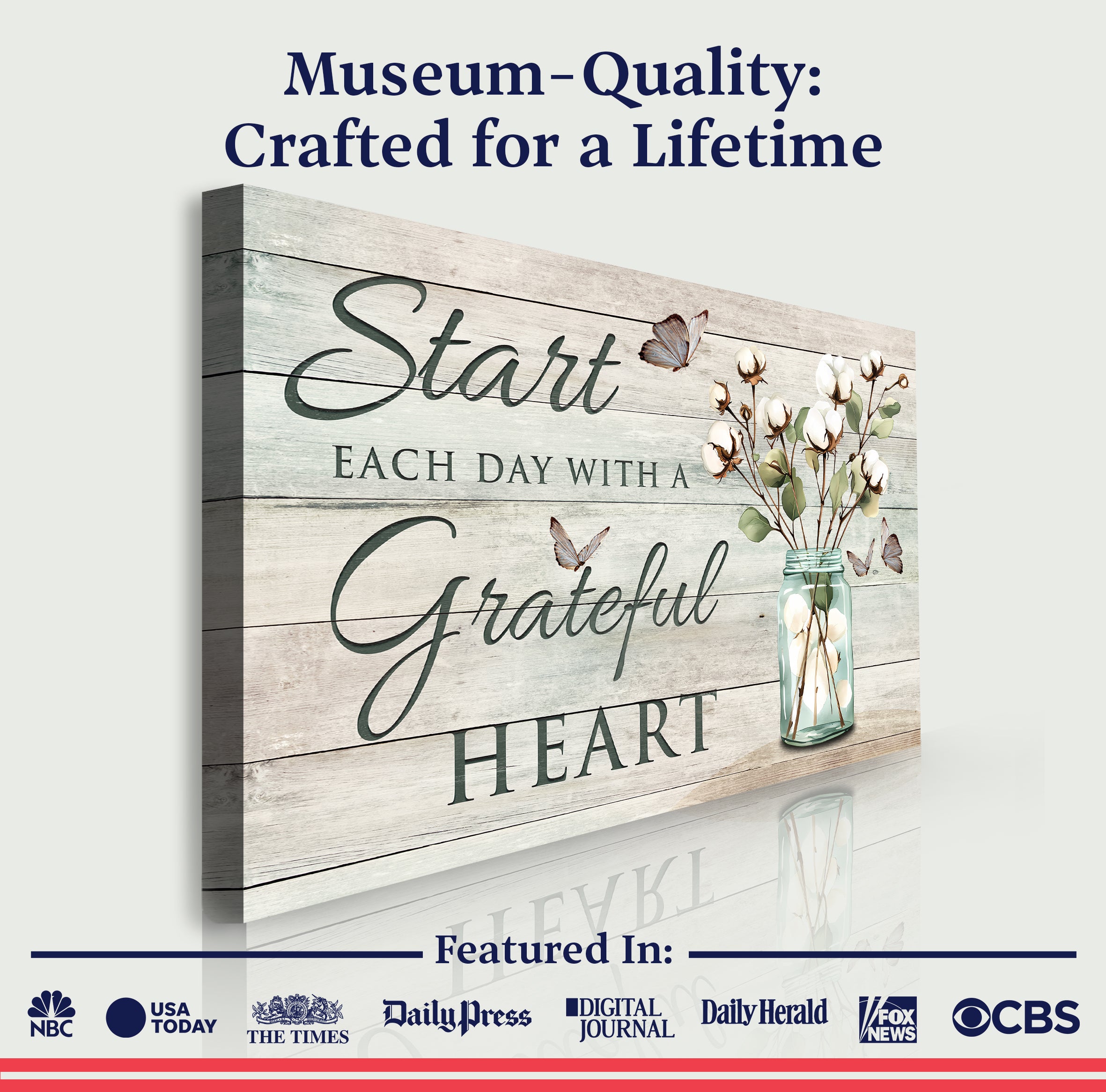 Start Each Day With A Grateful Heart Faith Sign