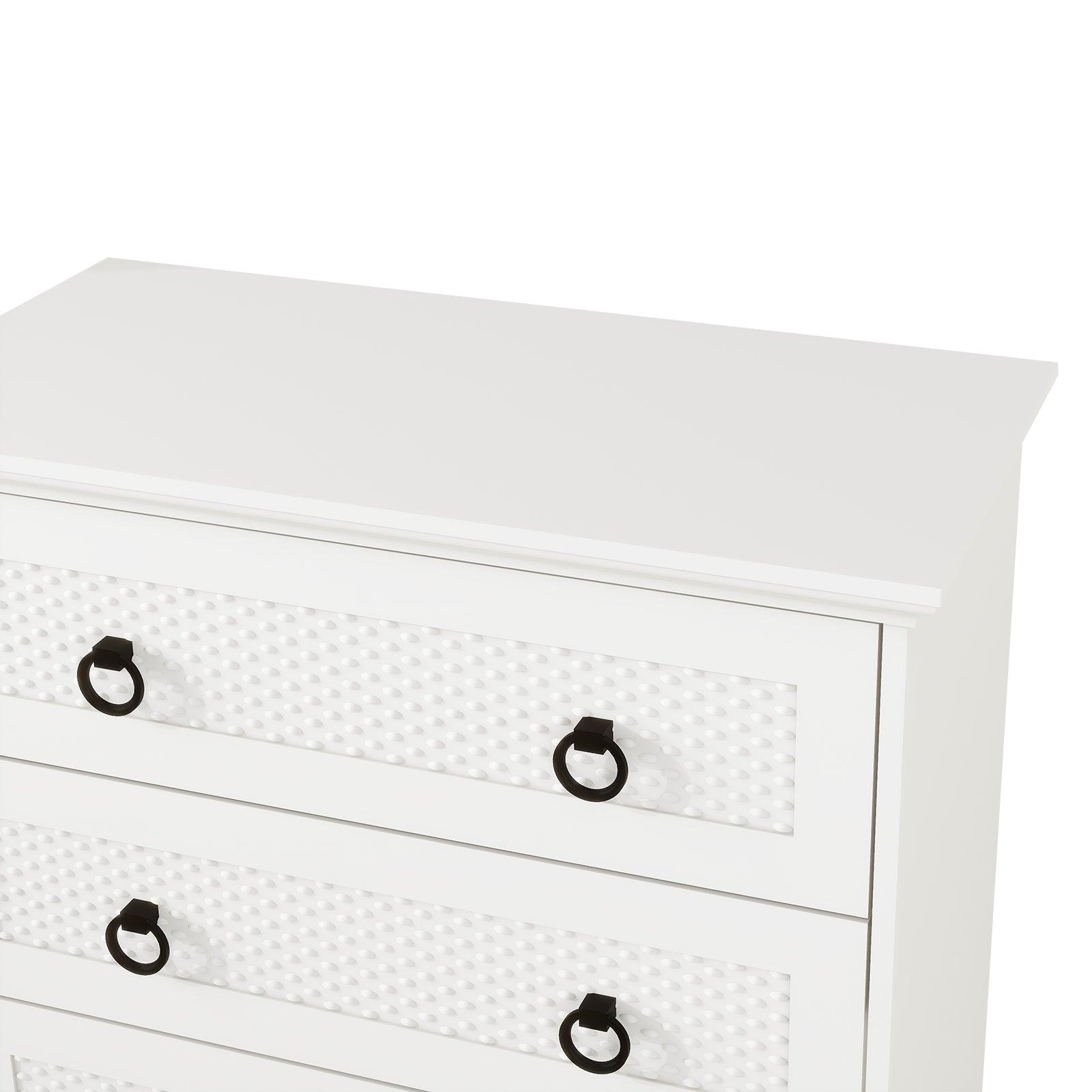 Modern 5-Drawer Dresser – 31.5" Wide Farmhouse Chest for Bedroom, Living Room, Entryway – White Tall Storage Cabinet - PRHOMZ
