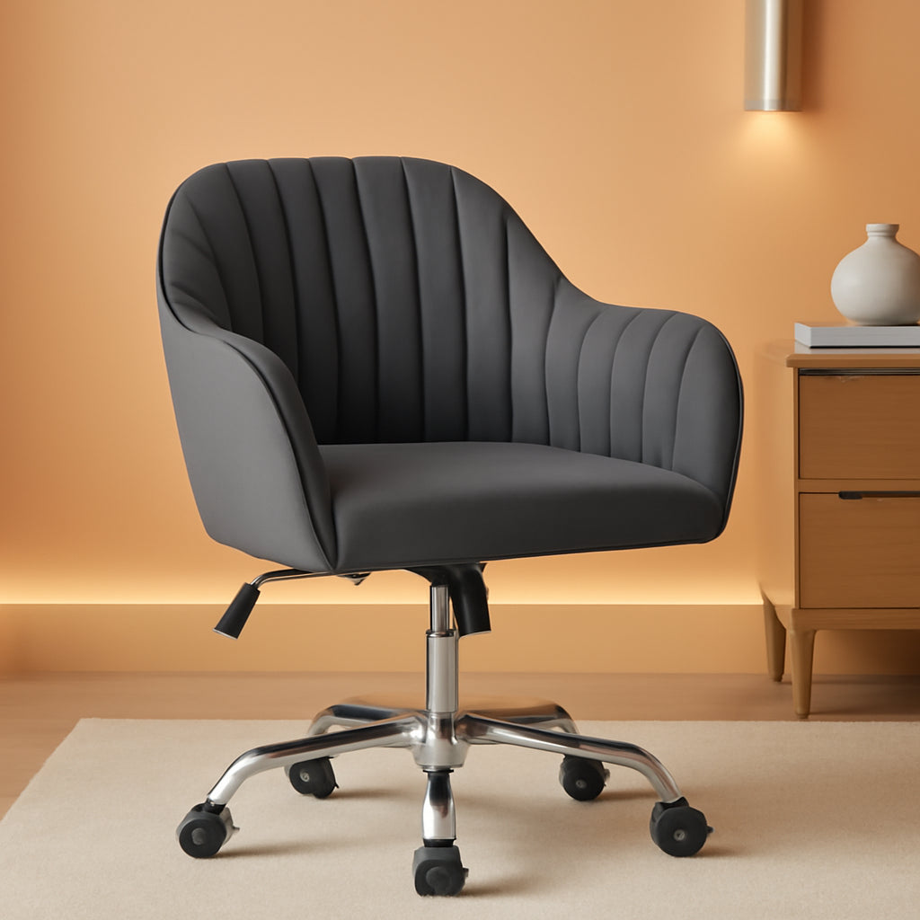 Height Adjustable Desk Chair Gray For Home Office Use