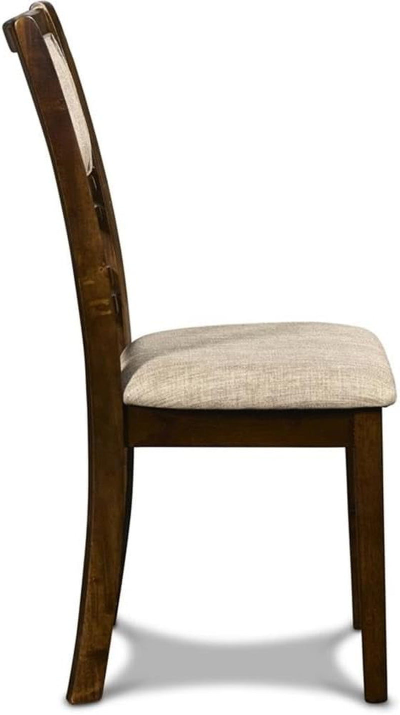 Elegant Solid Wood Circular Dining Set Cherry Brown