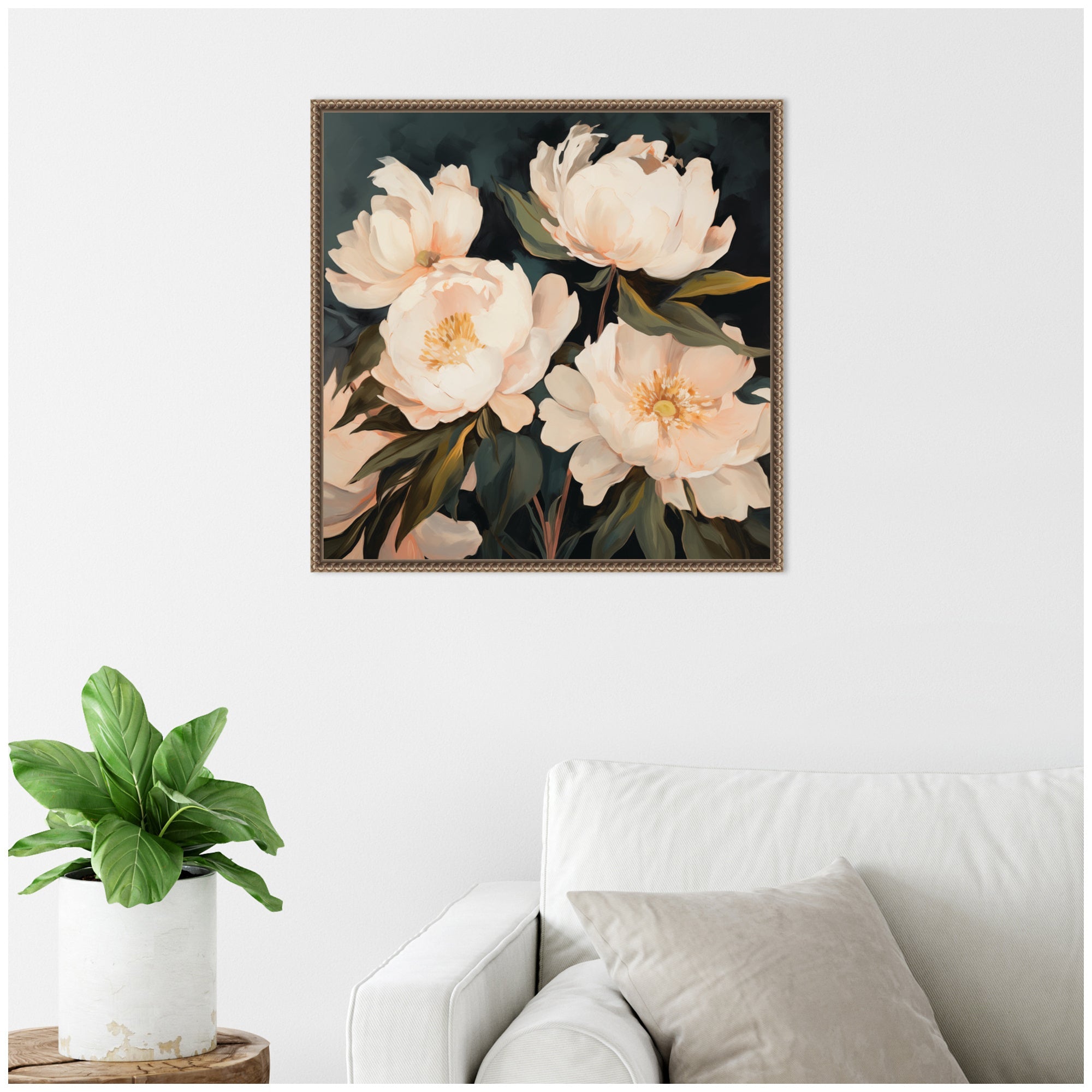 Sylvie Beautiful Painterly Floral Bouquets 2 Framed Canvas by The Creative Bunch Studio