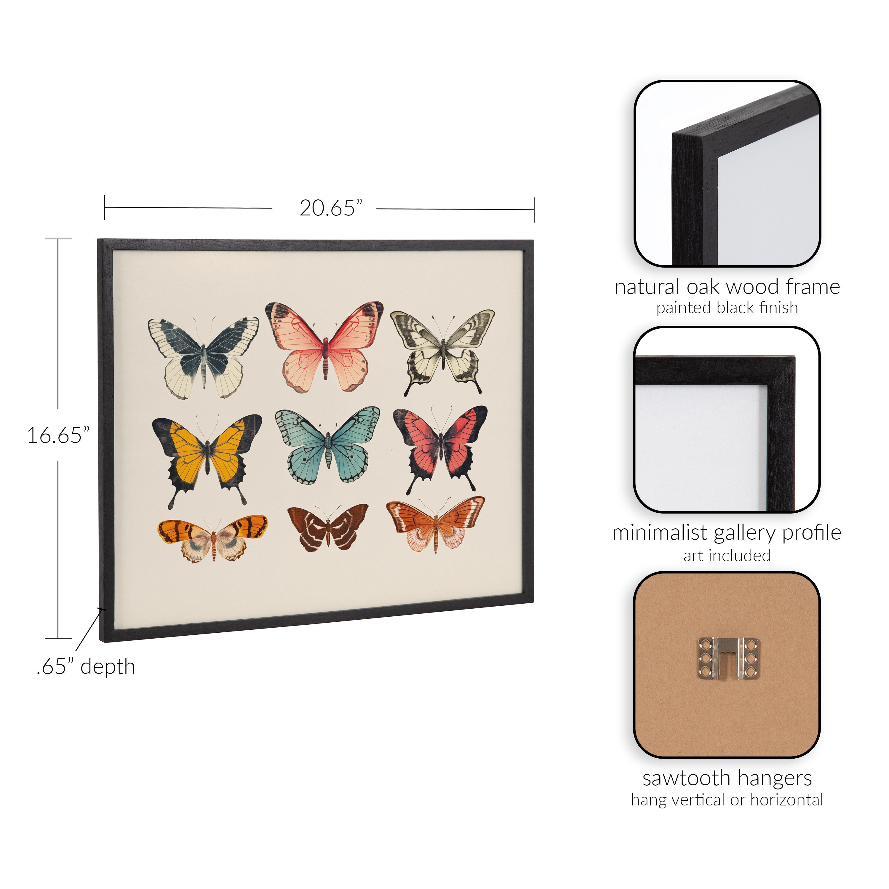 Gallery Vintage Style Muted Pastel Butterflies II Print by The Creative Bunch Studio