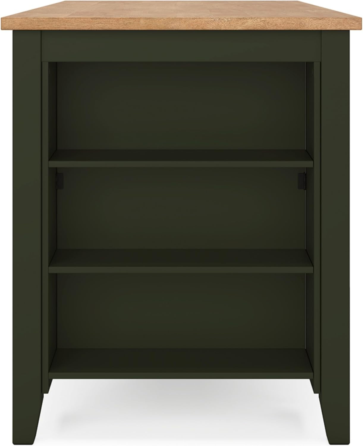 Counter Height Dining Table With 3 Shelves In Brown Green