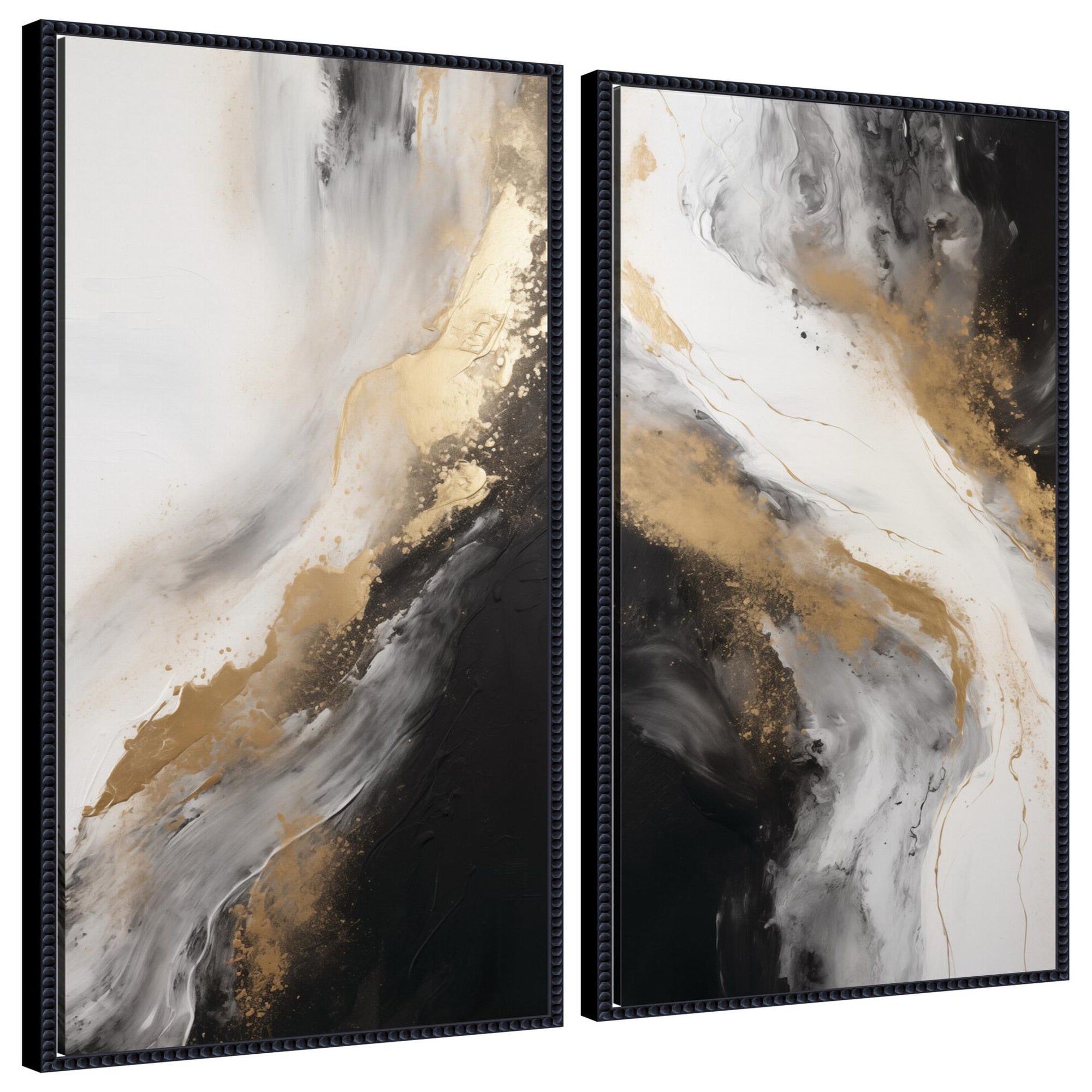 Luxe Drift 2 Piece Framed Canvas Wall Art Set by The Creative Bunch Studio