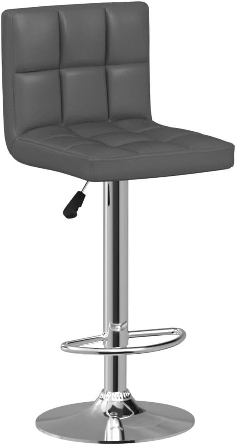 Bar Stools Gray Adjustable Swivel Counter Height 2 Pack